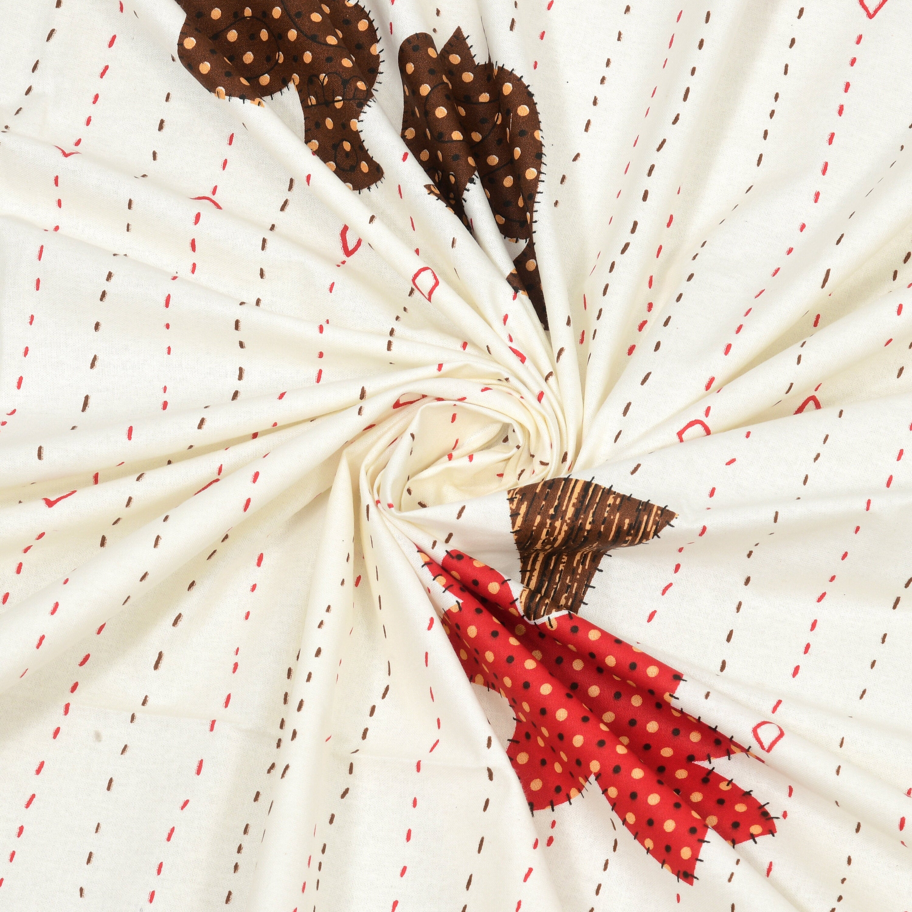 LIVING ROOTS Jaipuri Hand Block Print Super King Cotton Bedsheet 104*104 inches (8.6*8.6 feet) With 2 Pillow Cover | 240 TC | Rich Fast Colour With No Colour Bleeding | (513-A) (Multi)