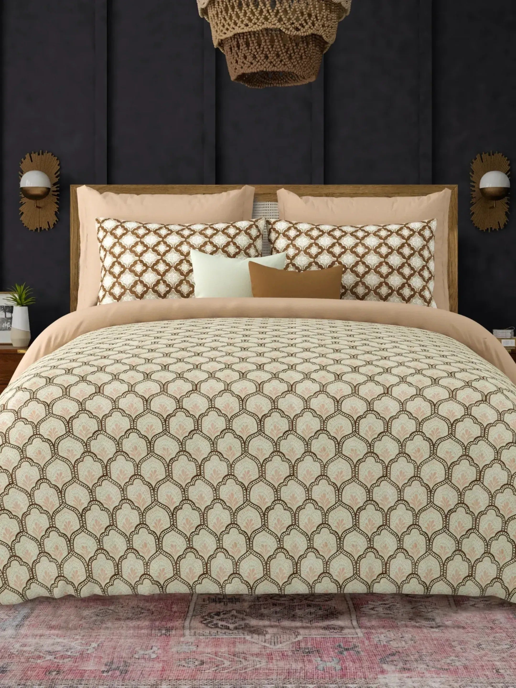 LIVING ROOTS Jaipuri Hand Block Print Super King Cotton Bedsheet 104*104 inches (8.5*8.5 feet) With 2 Pillow Cover | 240 TC | Rich Fast Colour With No Colour Bleeding | (568-E) (Green)
