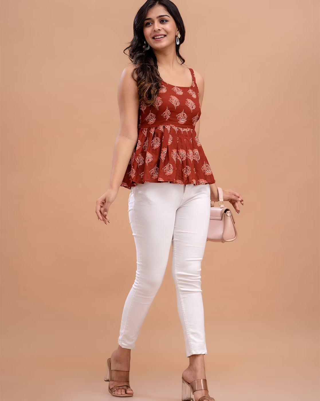 LIVING ROOTS Pure Cotton Ethenic Casual Short Staright Kurti for Girls/Women 3/4 Sleeve (6166)