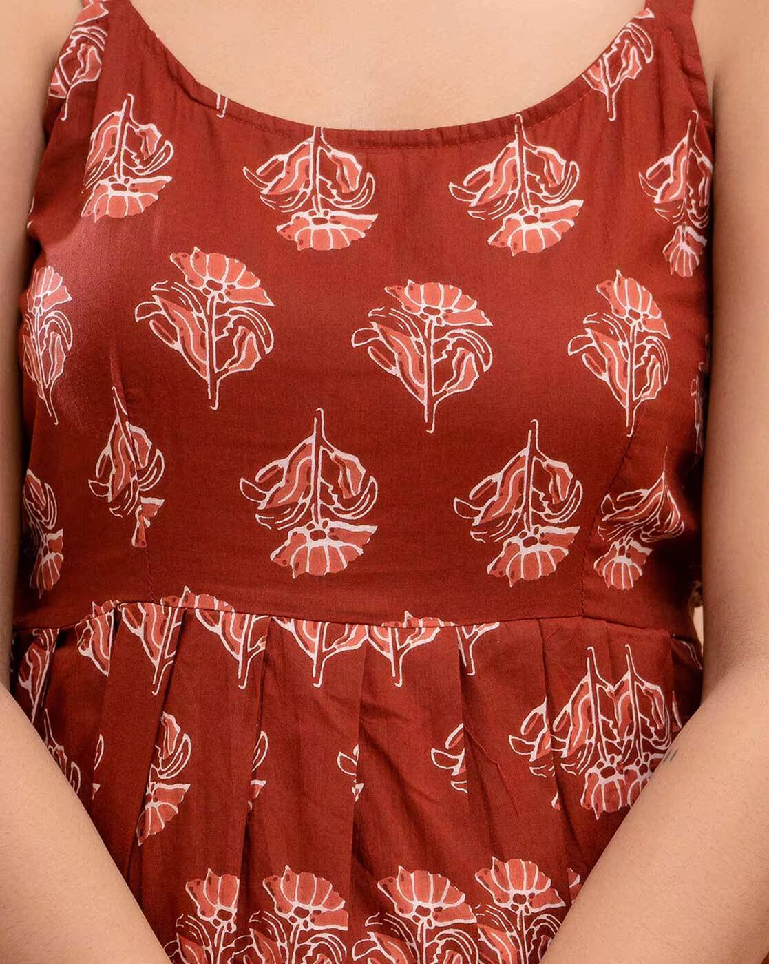 LIVING ROOTS Pure Cotton Ethenic Casual Short Staright Kurti for Girls/Women 3/4 Sleeve (6166)