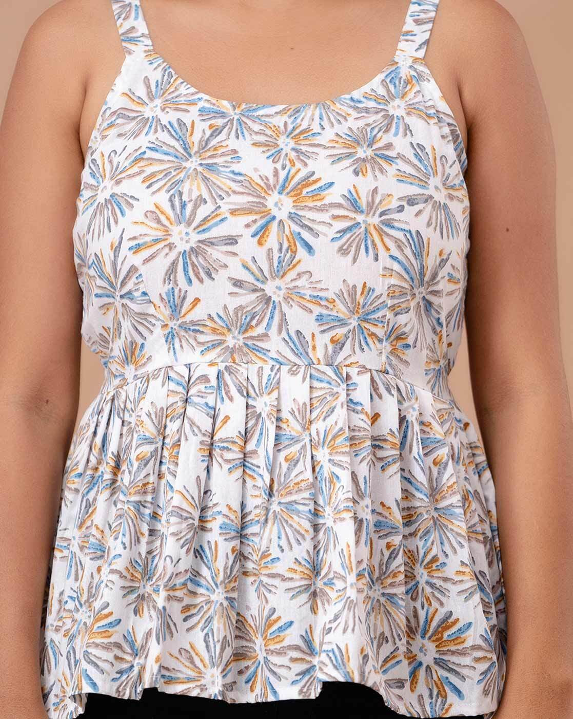 LIVING ROOTS Pure Cotton Ethenic Casual Short Staright Kurti for Girls/Women 3/4 Sleeve (6305)