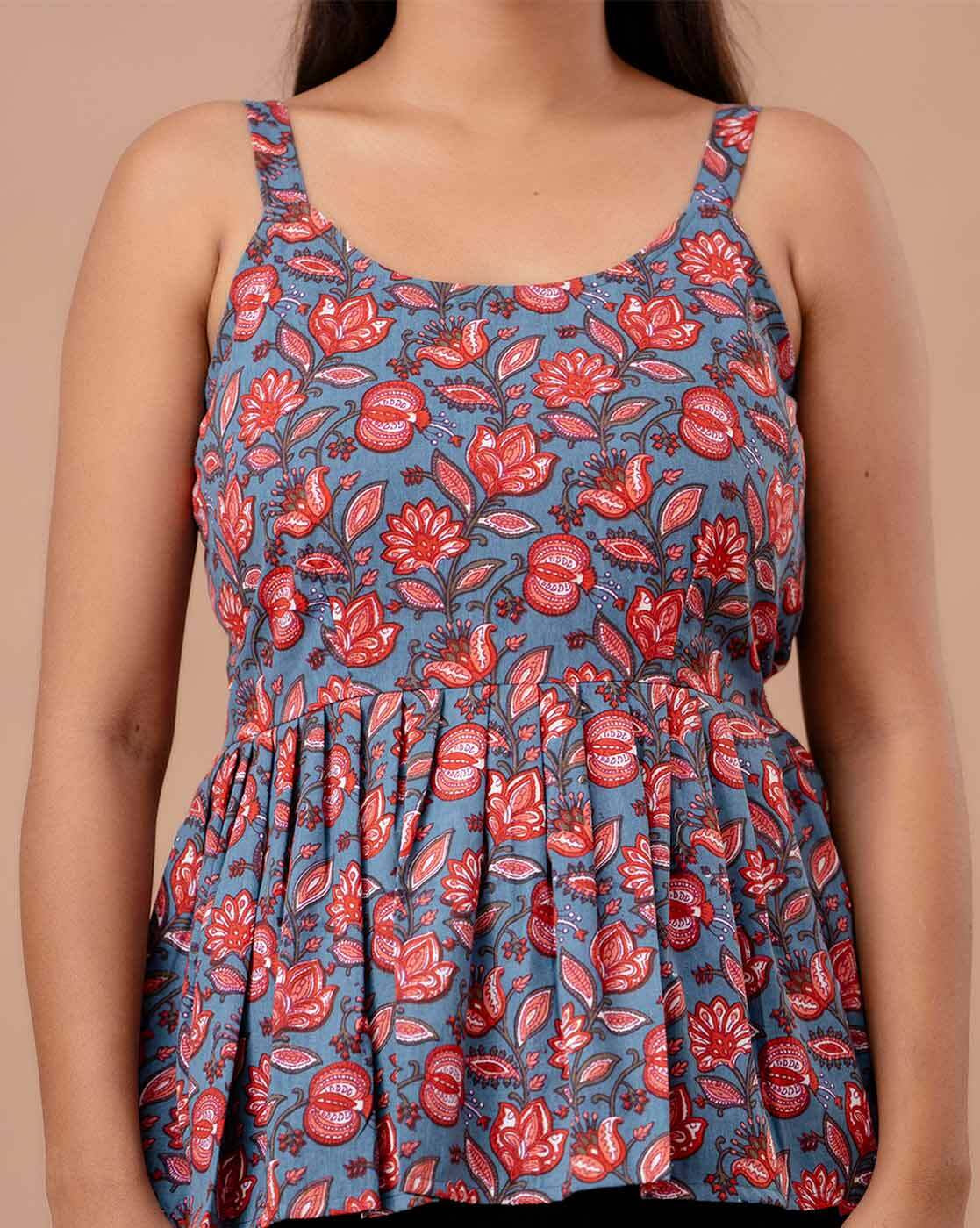 LIVING ROOTS Pure Cotton Ethenic Casual Short Staright Kurti for Girls/Women 3/4 Sleeve (6307)