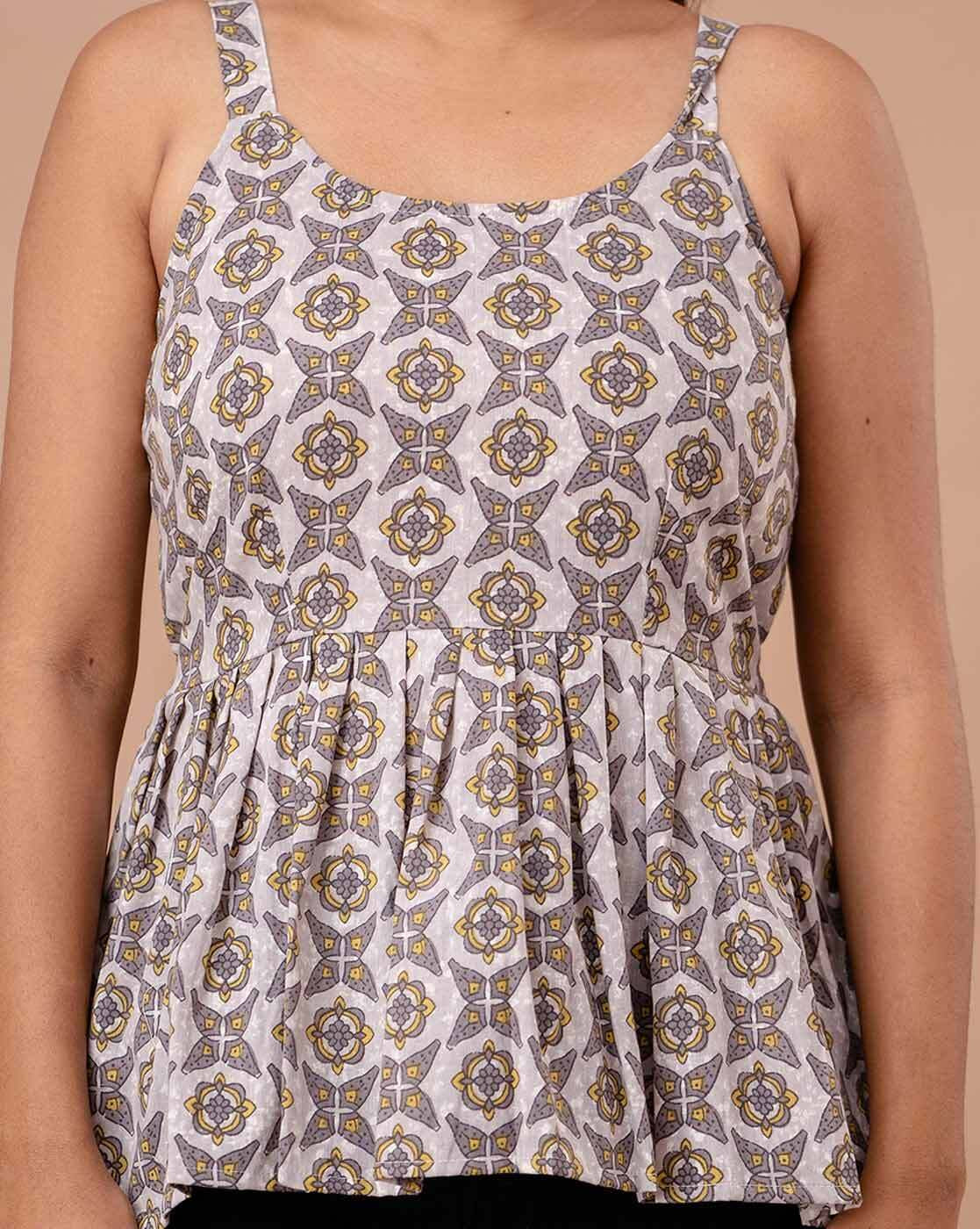 LIVING ROOTS Pure Cotton Ethenic Casual Short Staright Kurti for Girls/Women 3/4 Sleeve (6312)