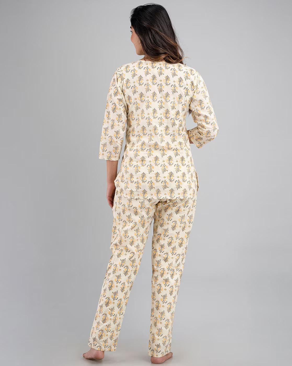 Living Roots Printed Pure Cotton Night Suit Set For Women - Elegant & Comfortable (9021)