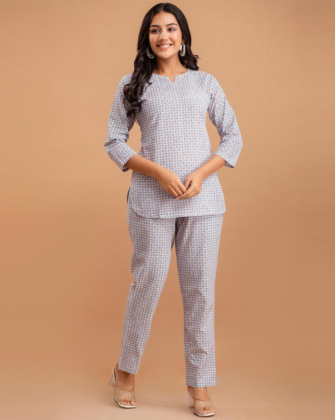 Living Roots Printed Pure Cotton Night Suit Set For Women - Elegant & Comfortable (9035)