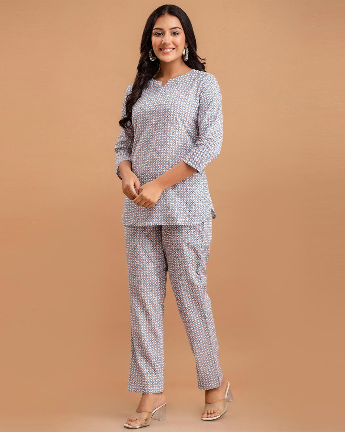 Living Roots Printed Pure Cotton Night Suit Set For Women - Elegant & Comfortable (9035)