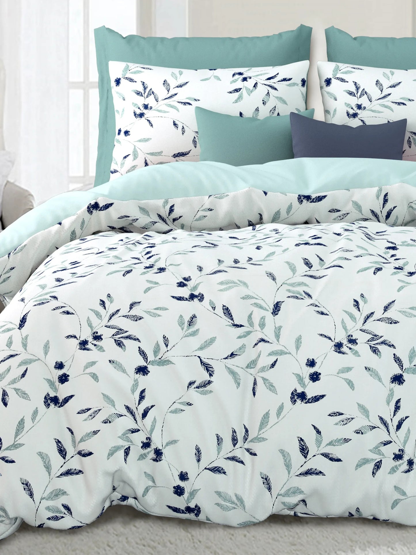 LIVING ROOTS Pure Cotton 1 King Size Bedsheet 86*104 inches (7.1*8.6 feet ) with 2 Pillow Cover | Rich Fast Colour with No Colour Bleeding | Soft & Skin Friendly (01-31-508-B)