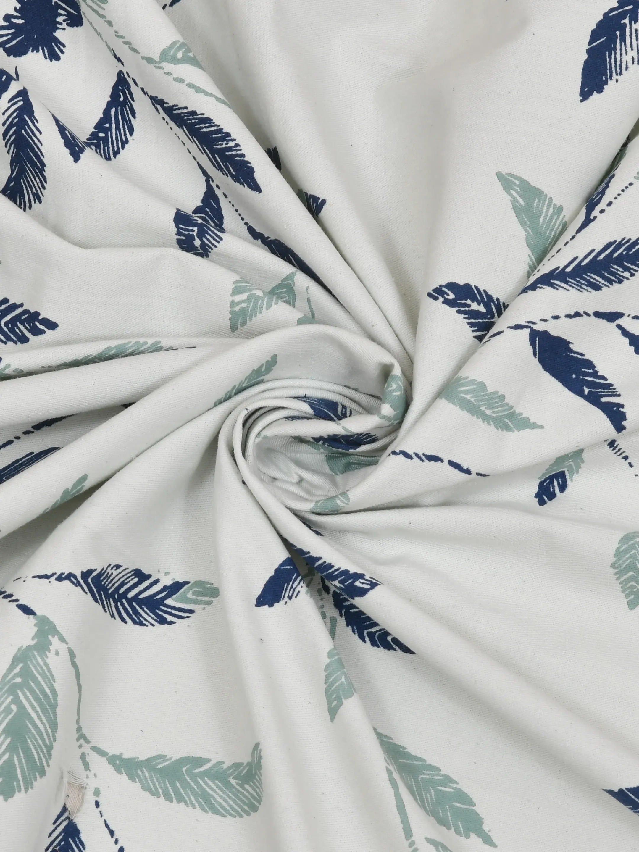 LIVING ROOTS Jaipuri Hand Block Print Double King Cotton Bedsheet 86*104 inches (7.1*8.6 feet) With 2 Pillow Cover | 240 TC | Rich Fast Colour With No Colour Bleeding | (508-B) (Blue)