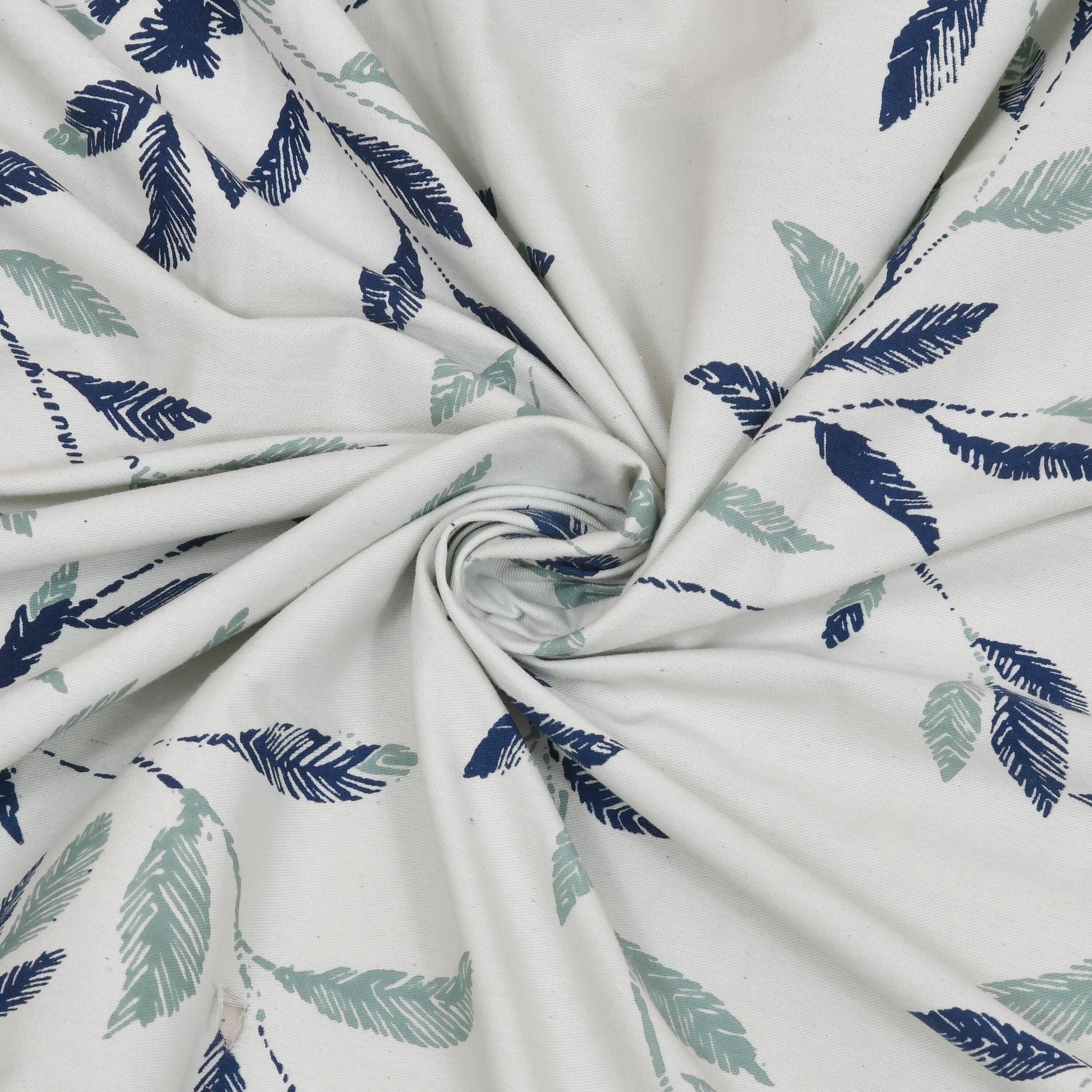 LIVING ROOTS Jaipuri Hand Block Print Double King Cotton Bedsheet 86*104 inches (7.1*8.6 feet) With 2 Pillow Cover | 240 TC | Rich Fast Colour With No Colour Bleeding | (508-B) (Blue)