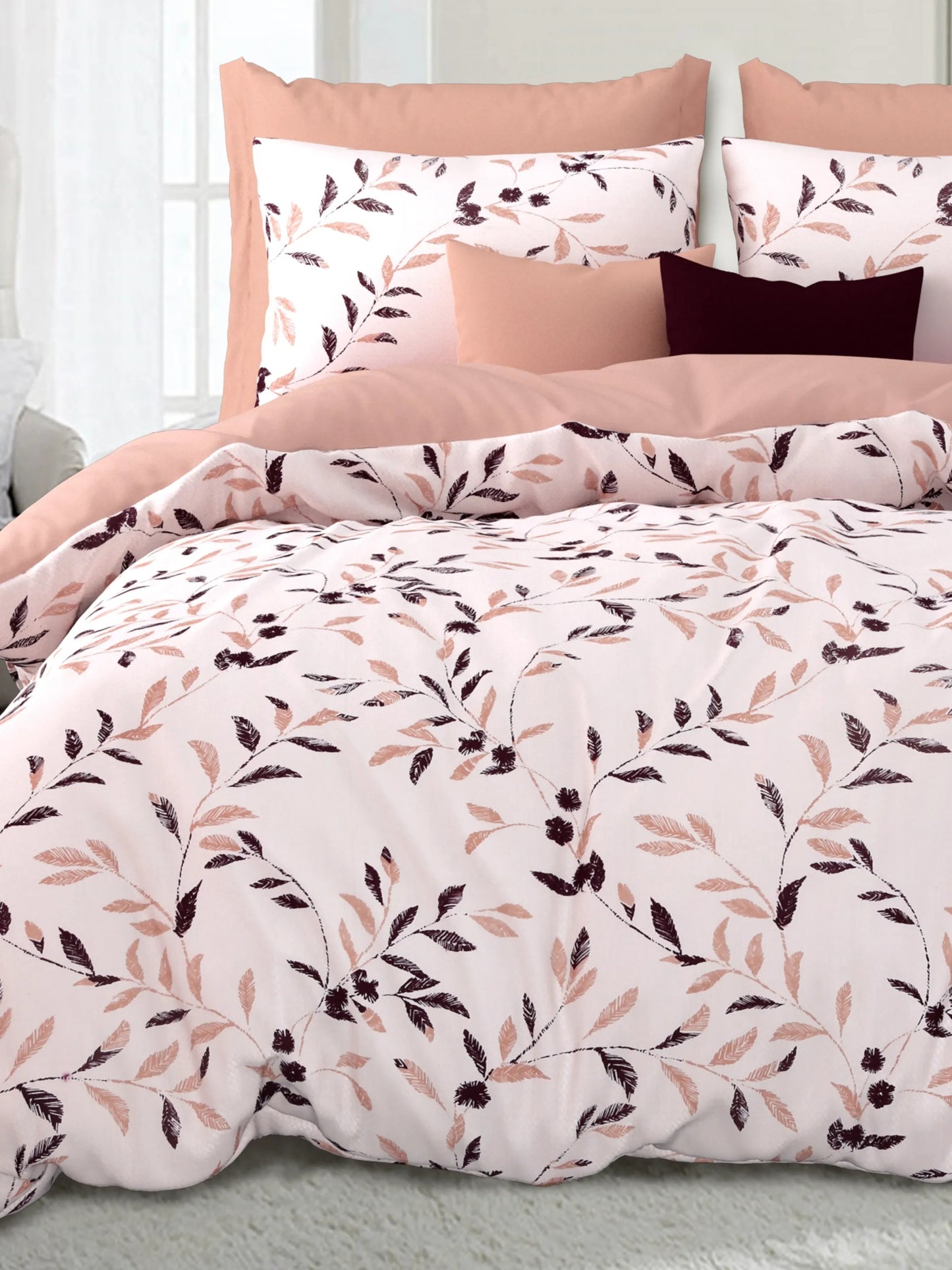 LIVING ROOTS Pure Cotton 1 King Size Bedsheet 86*104 inches (7.1*8.6 feet ) with 2 Pillow Cover | Rich Fast Colour with No Colour Bleeding | Soft & Skin Friendly (01-31-508-C)