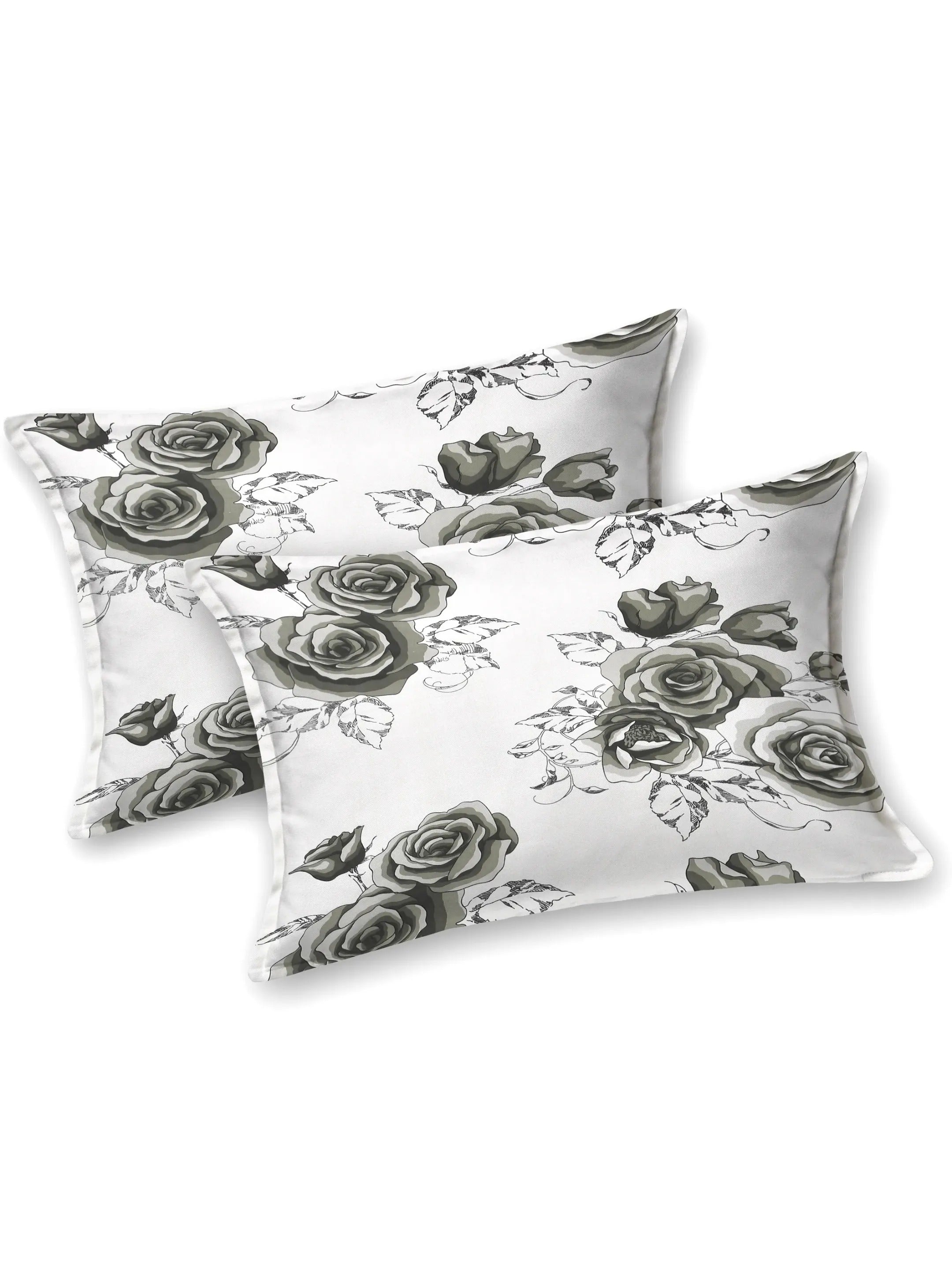 LIVING ROOTS Jaipuri Hand Block Print Double King Cotton Bedsheet 86*104 inches (7.1*8.6 feet) With 2 Pillow Cover | 240 TC | Rich Fast Colour With No Colour Bleeding | (510-A) (Grey)
