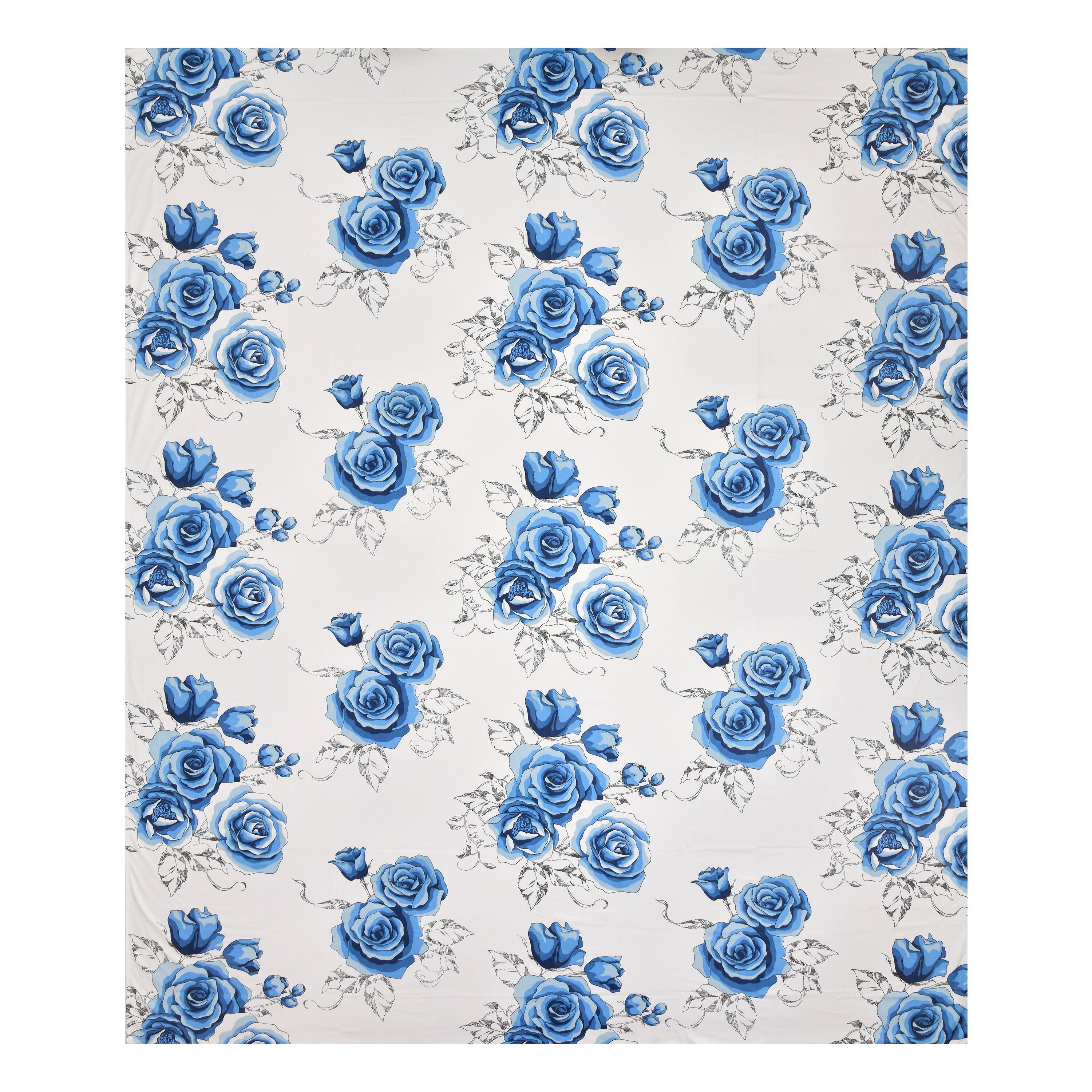 LIVING ROOTS Jaipuri Hand Block Print Double King Cotton Bedsheet 86*104 inches (7.1*8.6 feet) With 2 Pillow Cover | 240 TC | Rich Fast Colour With No Colour Bleeding | (510-B) (Blue)