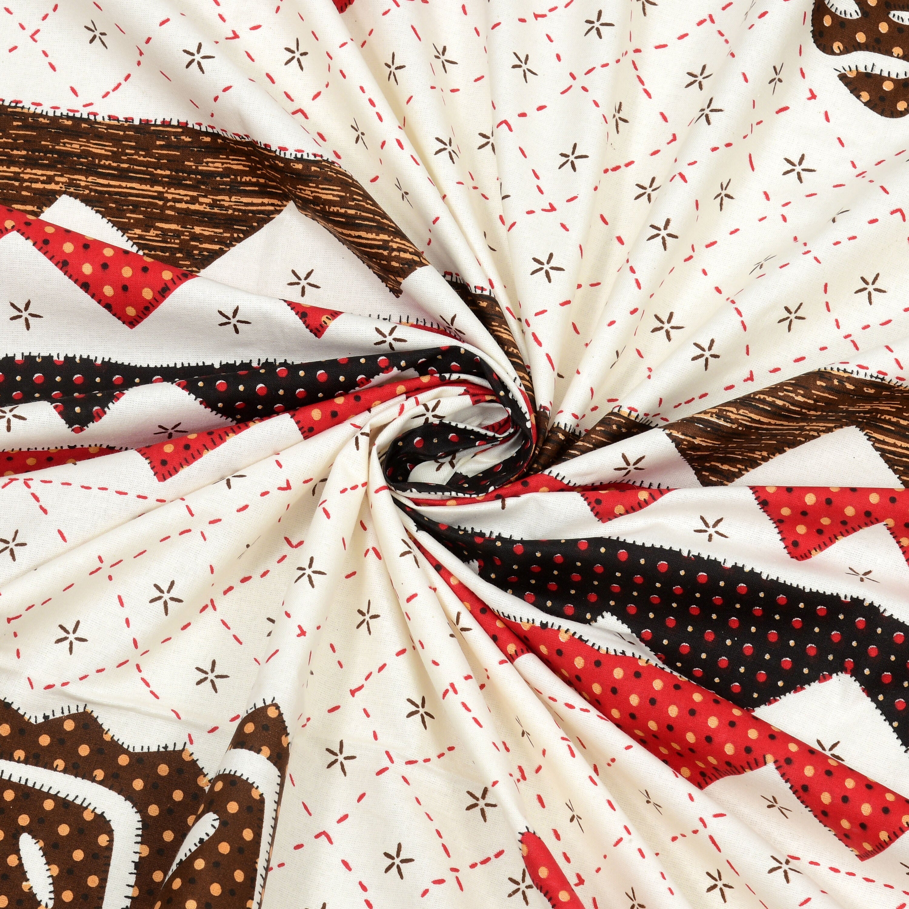 LIVING ROOTS Jaipuri Hand Block Print Super King Cotton Bedsheet 104*104 inches (8.6*8.6 feet) With 2 Pillow Cover | 240 TC | Rich Fast Colour With No Colour Bleeding | (511-B) (Multi)