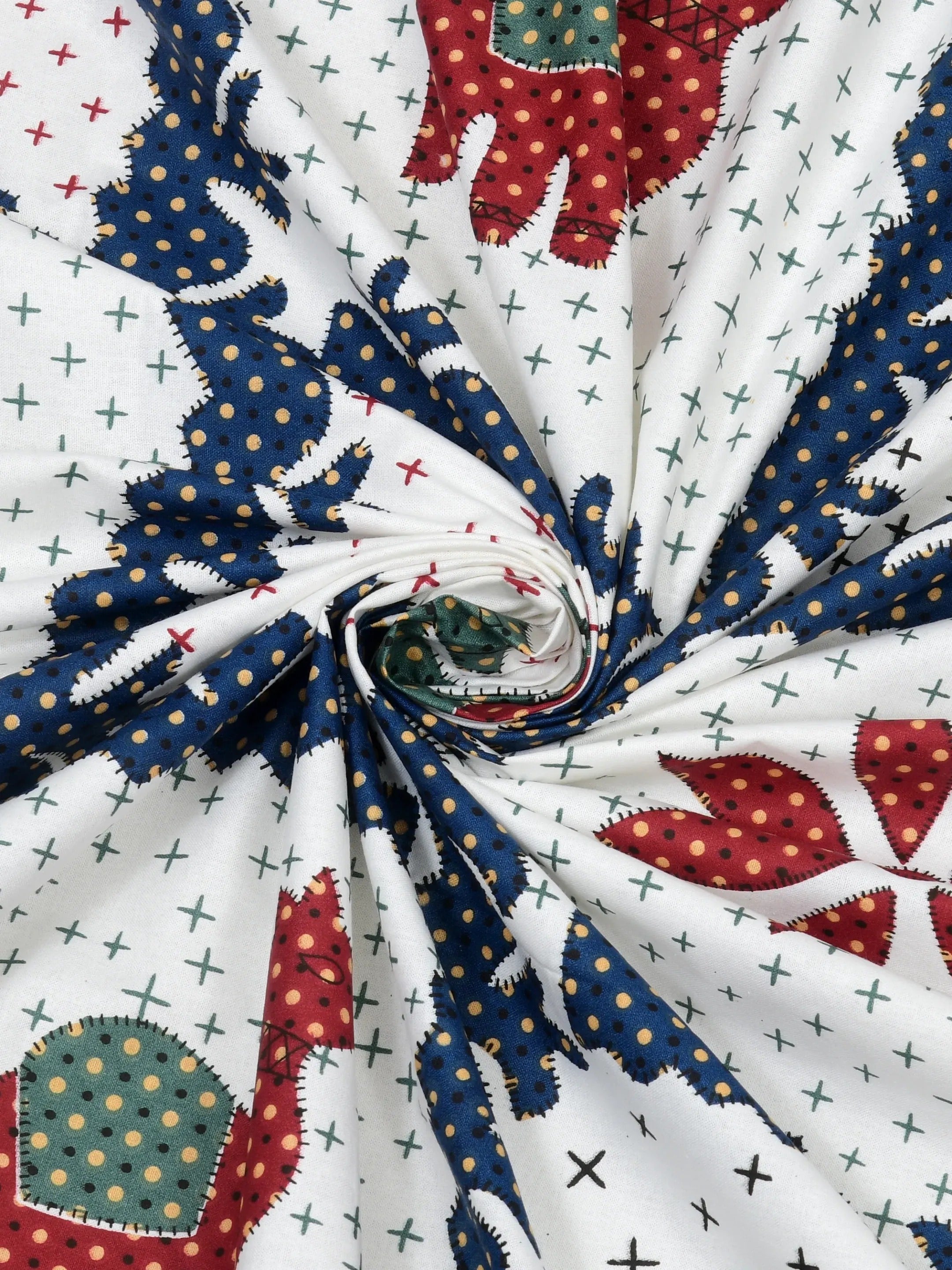 LIVING ROOTS Jaipuri Hand Block Print Super King Cotton Bedsheet 104*104 inches (8.6*8.6 feet) With 2 Pillow Cover | 240 TC | Rich Fast Colour With No Colour Bleeding | (514-A) (Multi)