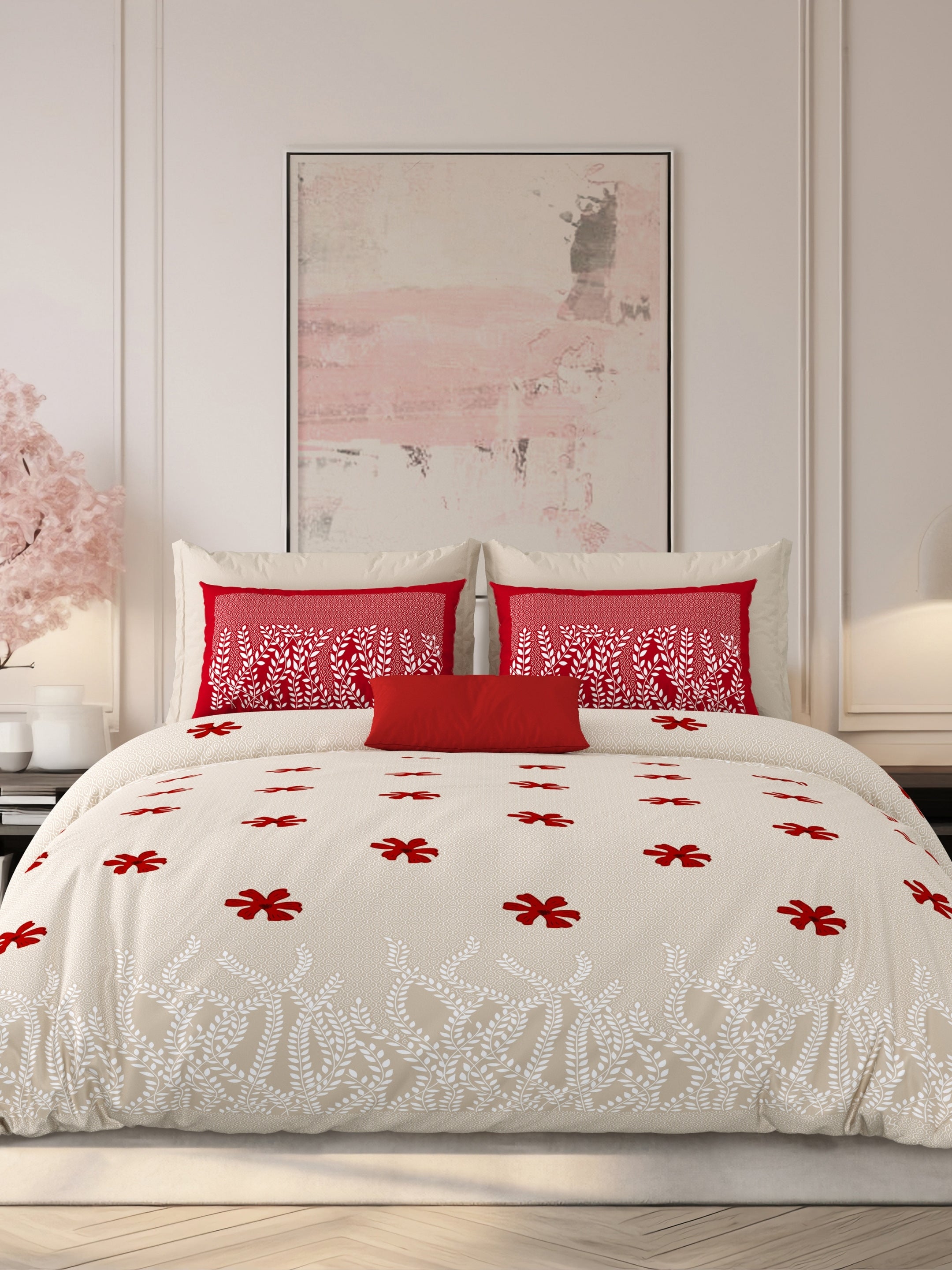 LIVING ROOTS Jaipuri Hand Block Print Super King Cotton Bedsheet 104*104 inches (8.6*8.6 feet) With 2 Pillow Cover | 240 TC | Rich Fast Colour With No Colour Bleeding | (523-A) (Brown)