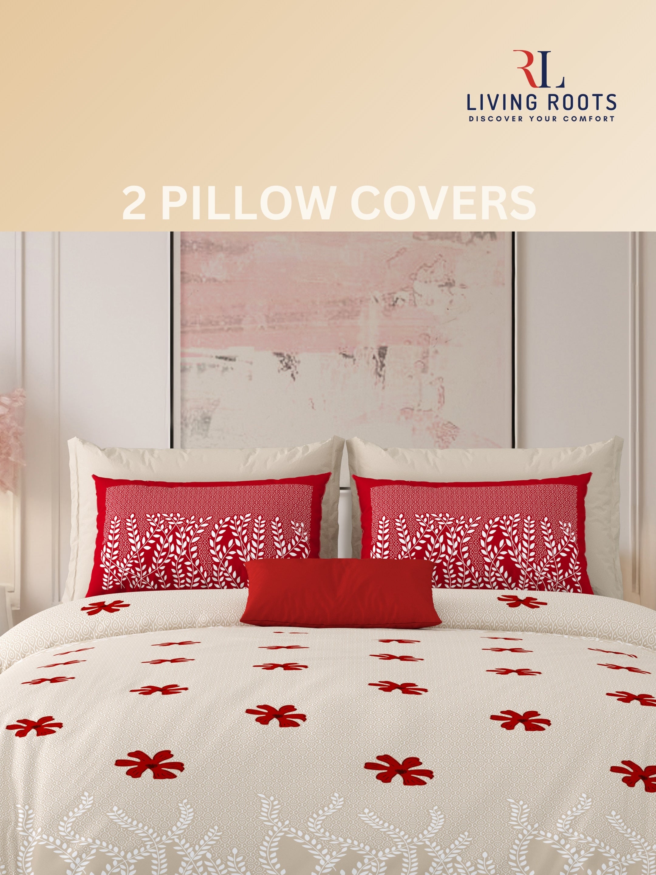 LIVING ROOTS Jaipuri Hand Block Print Super King Cotton Bedsheet 104*104 inches (8.6*8.6 feet) With 2 Pillow Cover | 240 TC | Rich Fast Colour With No Colour Bleeding | (523-A) (Brown)