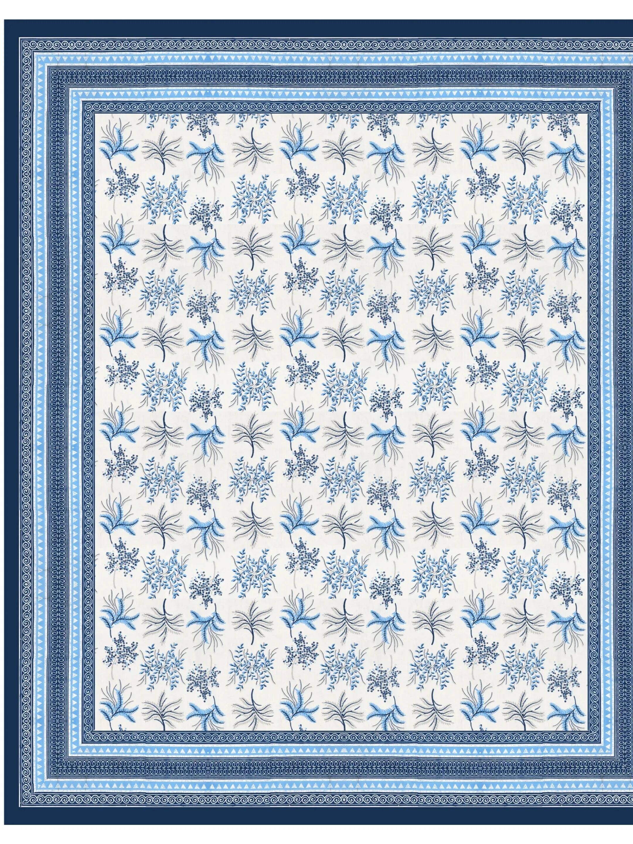 LIVING ROOTS Jaipuri Hand Block Print Double King Cotton Bedsheet 90*104 inches (7.5*8.6 feet) With 2 Pillow Cover | 240 TC | Rich Fast Colour With No Colour Bleeding | (531-A) (Blue)