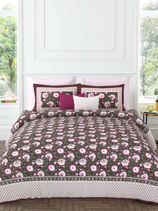 LIVING ROOTS Pure Cotton 1 Super King Size Bedsheet 104*104 inches (8.6*8.6 feet ) With 2 Pillow Cover | Rich Fast Colour With No Colour Bleeding | Soft & Skin Friendly (535-A)