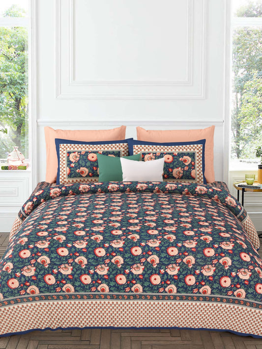 LIVING ROOTS Pure Cotton 1 Super King Size Bedsheet 104*104 inches (8.6*8.6 feet ) With 2 Pillow Cover | Rich Fast Colour With No Colour Bleeding | Soft & Skin Friendly (535-B)