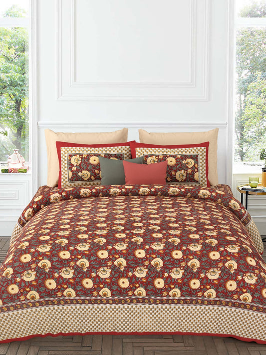 LIVING ROOTS Pure Cotton 1 Super King Size Bedsheet 104*104 inches (8.6*8.6 feet ) With 2 Pillow Cover | Rich Fast Colour With No Colour Bleeding | Soft & Skin Friendly (535-C)