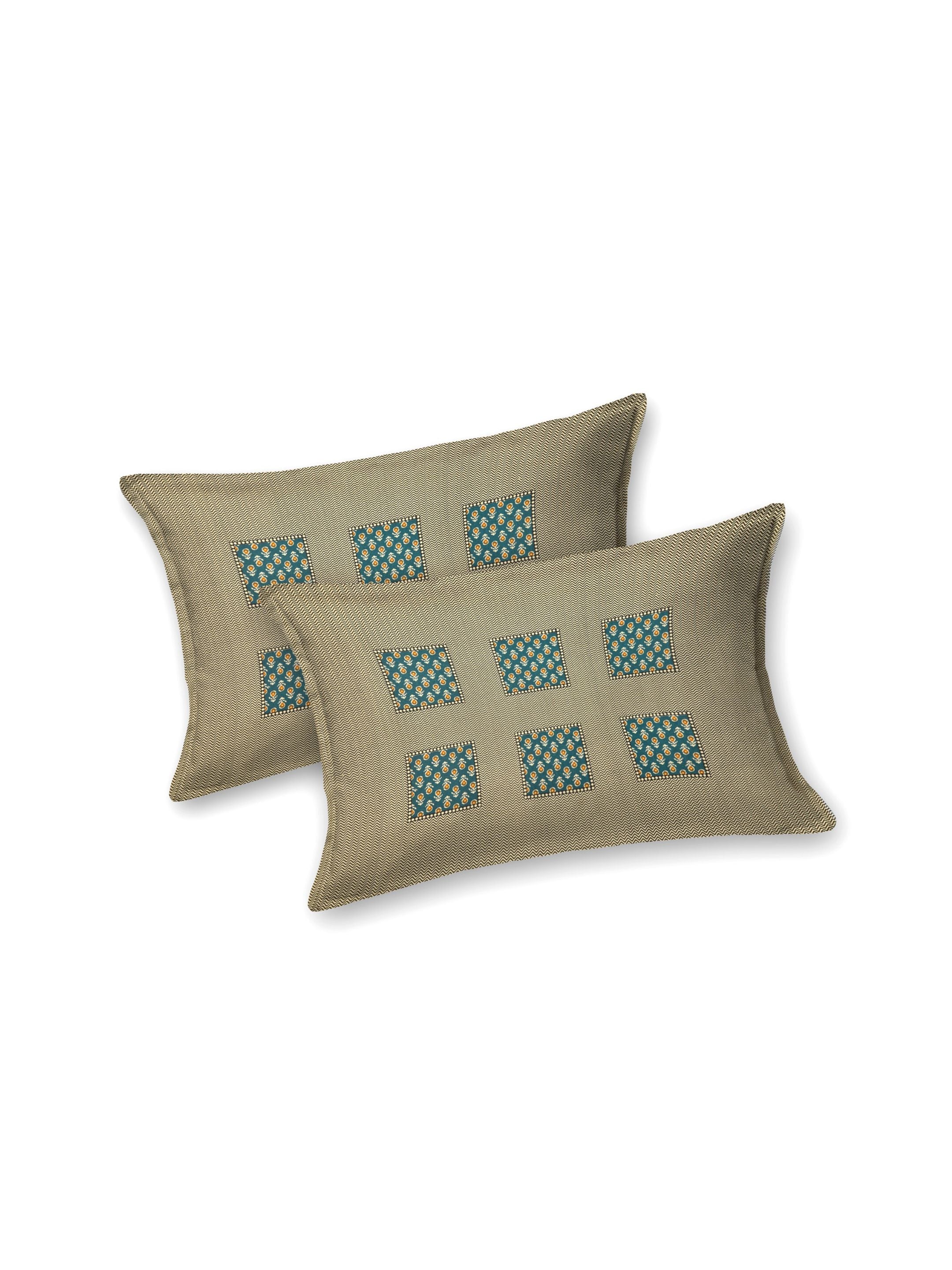 LIVING ROOTS Jaipuri Hand Block Print Super King Cotton Bedsheet 104*104 inches (8.5*8.5 feet) With 2 Pillow Cover | 240 TC | Rich Fast Colour With No Colour Bleeding | (563-A) (Green)