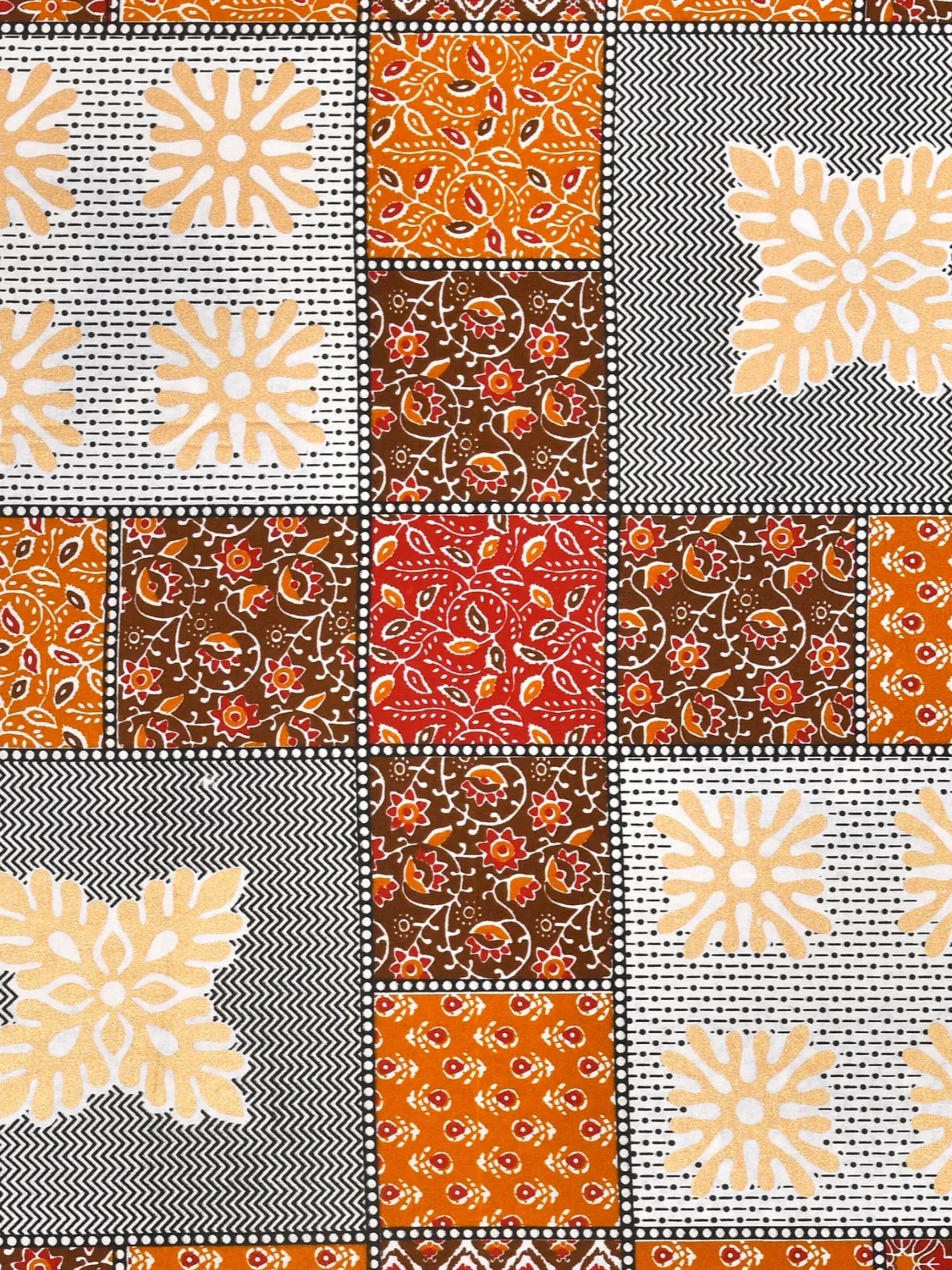 LIVING ROOTS Jaipuri Hand Block Print Super King Cotton Bedsheet 104*104 inches (8.5*8.5 feet) With 2 Pillow Cover | 240 TC | Rich Fast Colour With No Colour Bleeding | (563-C) (Orange)