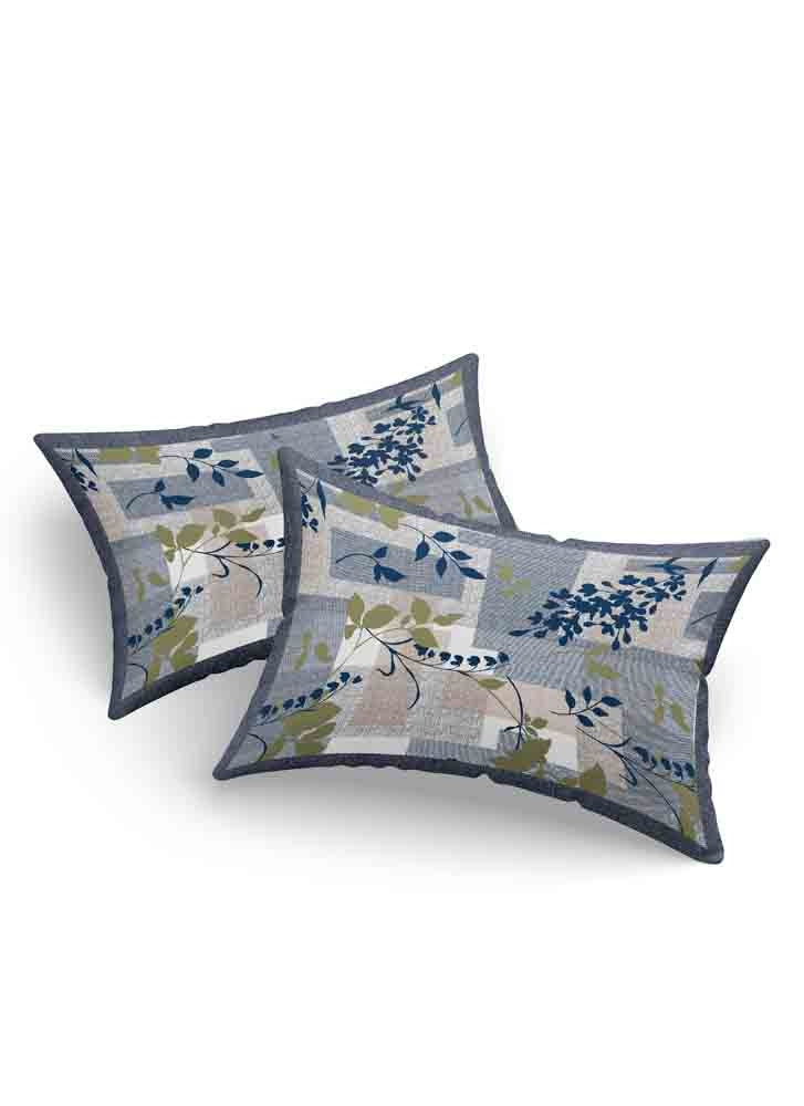 LIVING ROOTS Jaipuri Hand Block Print Super King Cotton Bedsheet 104*104 inches (8.5*8.5 feet) With 2 Pillow Cover | 240 TC | Rich Fast Colour With No Colour Bleeding | (567-A) (Blue)