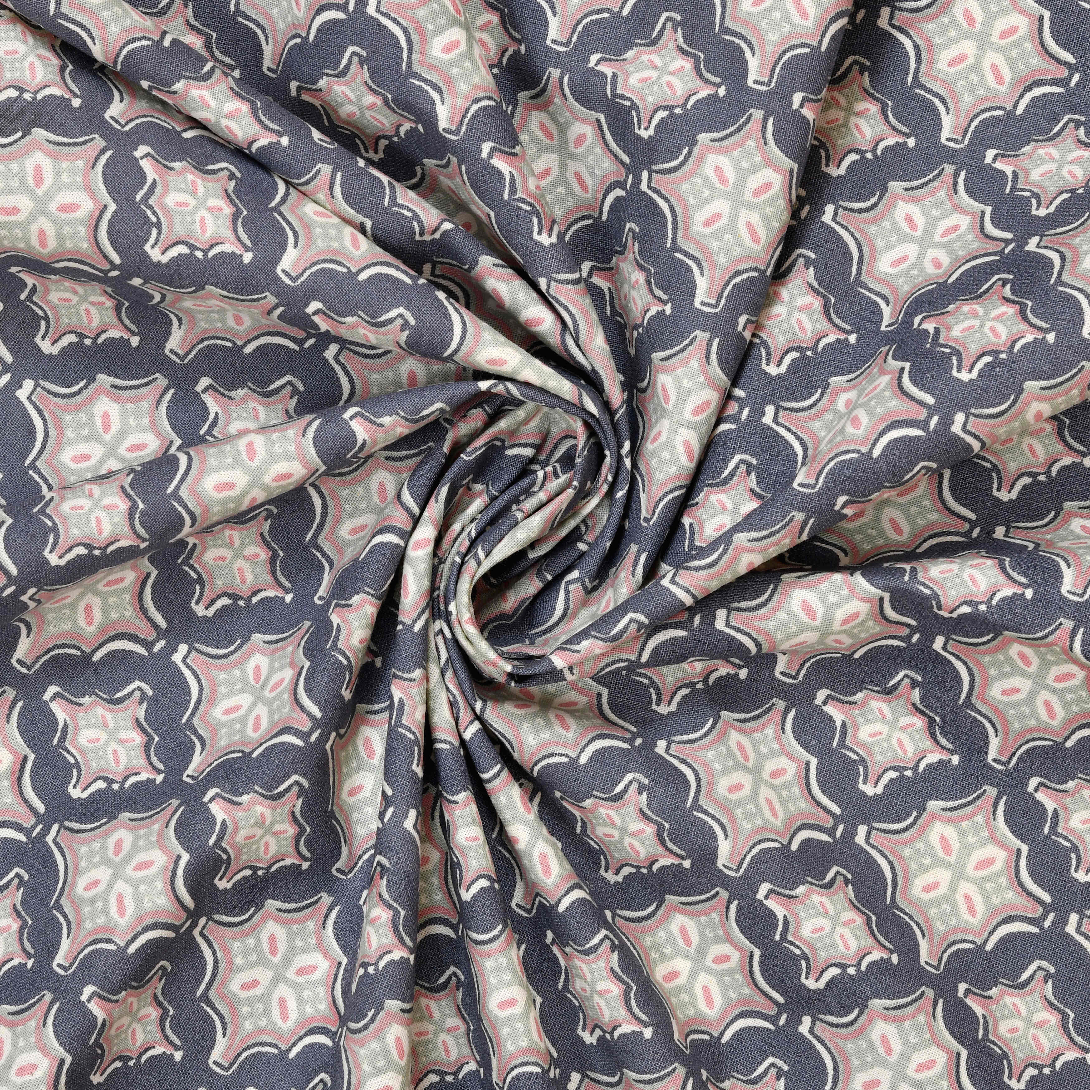 LIVING ROOTS Jaipuri Hand Block Print Super King Cotton Bedsheet 104*104 inches (8.5*8.5 feet) With 2 Pillow Cover | 240 TC | Rich Fast Colour With No Colour Bleeding | (568-B) (Purple)