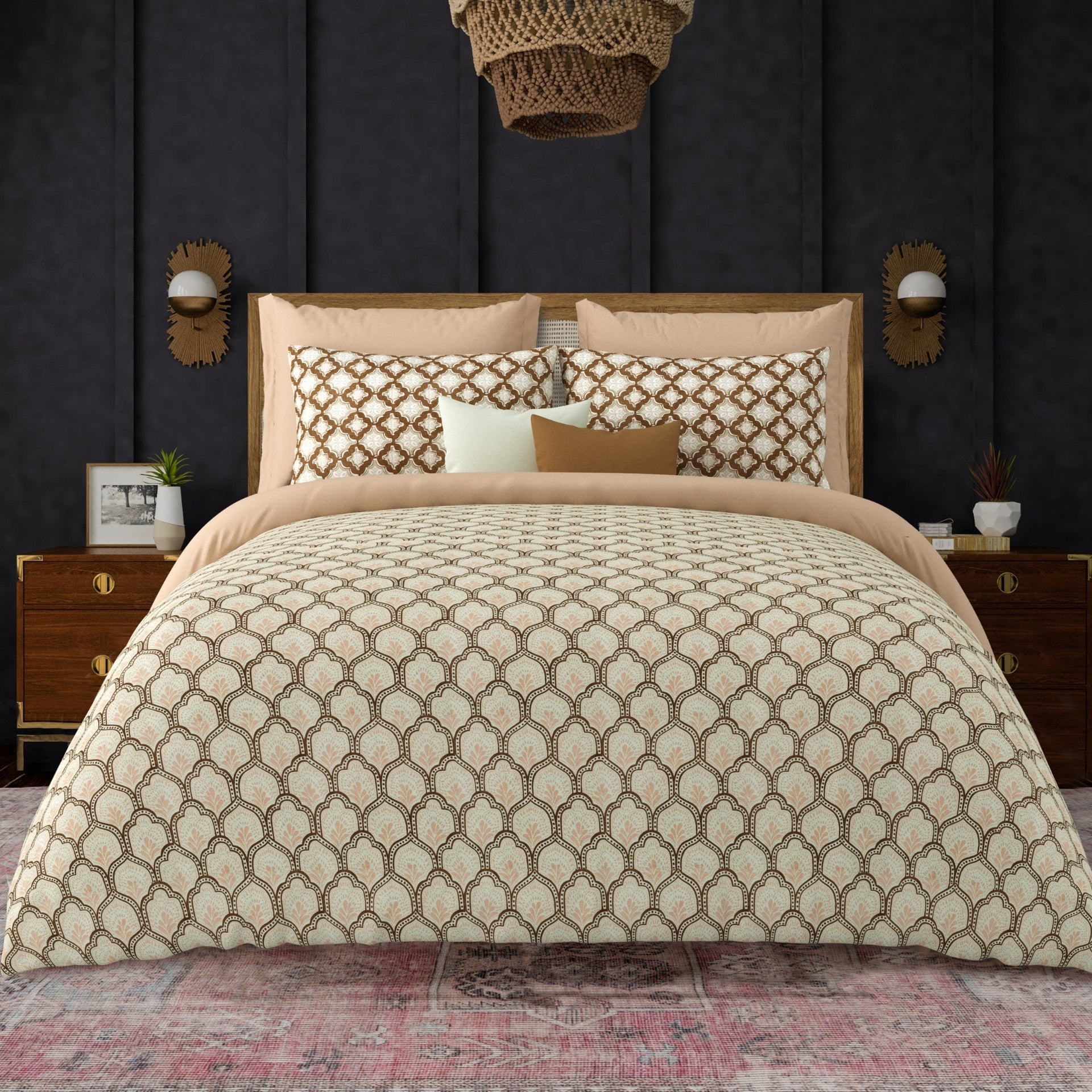 LIVING ROOTS Jaipuri Hand Block Print Super King Cotton Bedsheet 104*104 inches (8.5*8.5 feet) With 2 Pillow Cover | 240 TC | Rich Fast Colour With No Colour Bleeding | (568-E) (Green)