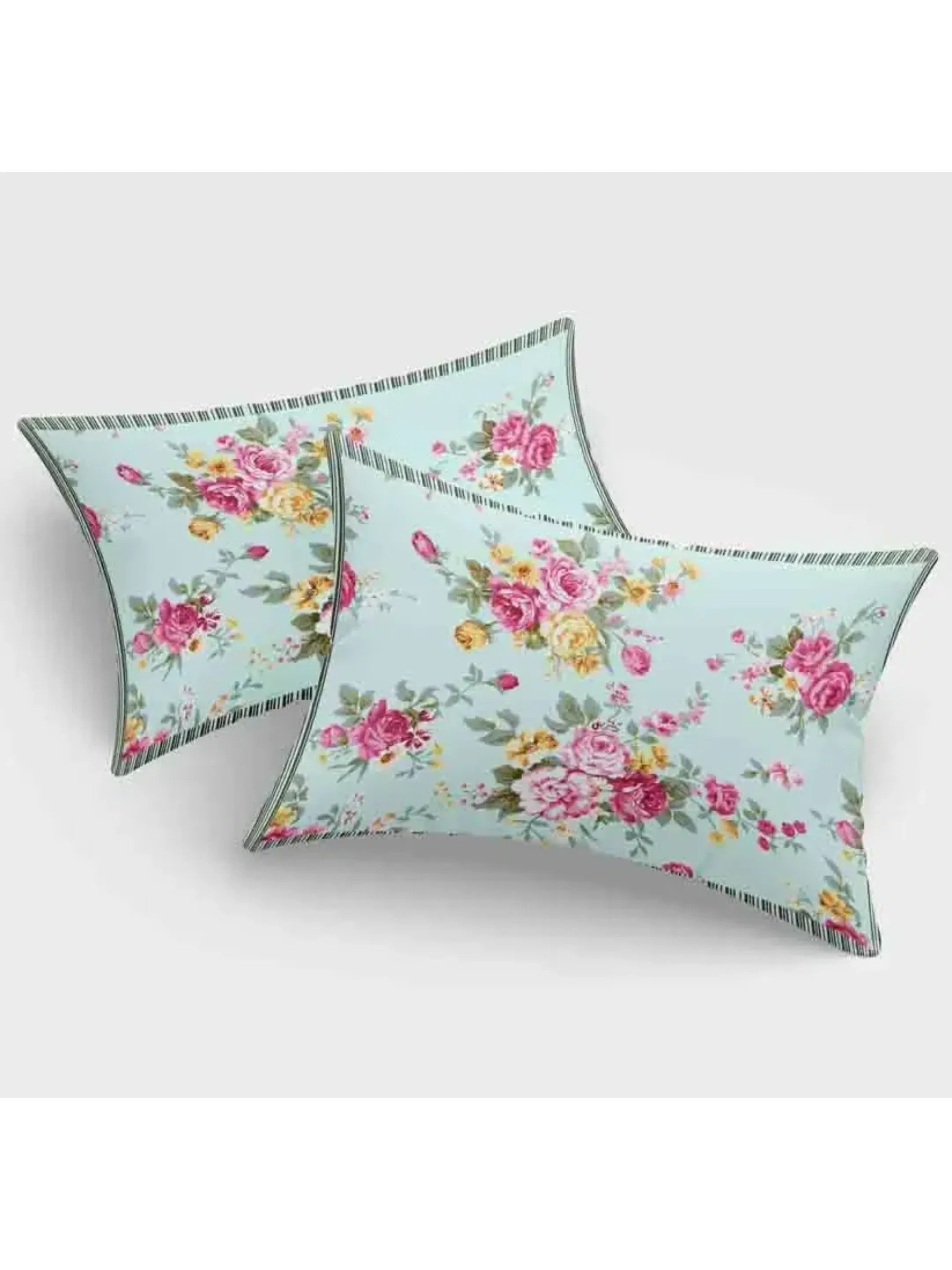 LIVING ROOTS Jaipuri Hand Block Print Super King Cotton Bedsheet 104*104 inches (8.5*8.5 feet) With 2 Pillow Cover | 240 TC | Rich Fast Colour With No Colour Bleeding | (569-A) (Sky Blue)