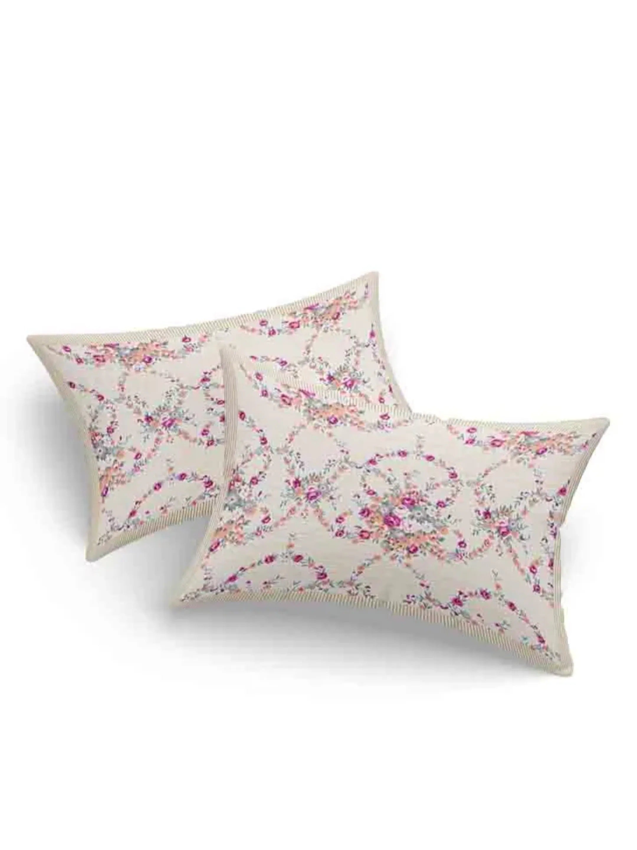 LIVING ROOTS Jaipuri Hand Block Print Super King Cotton Bedsheet 104*104 inches (8.5*8.5 feet) With 2 Pillow Cover | 240 TC | Rich Fast Colour With No Colour Bleeding | (570-B) (Pink)