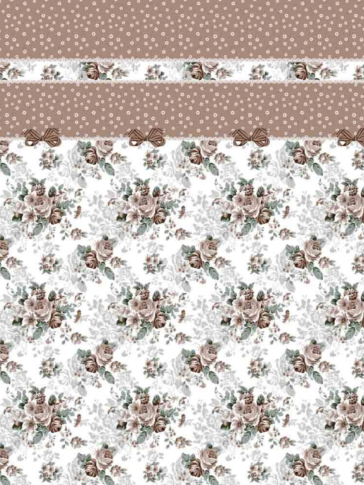 Living Roots Cotton Super King Size Bedsheet | 104 x 104 Inches, 8.6 x 8.6 Feet | with 2 Pillow Covers | Brown Color Floral Motif with Geometric Border Print | Premium Soft Fabric | Perfect for Everyday Use