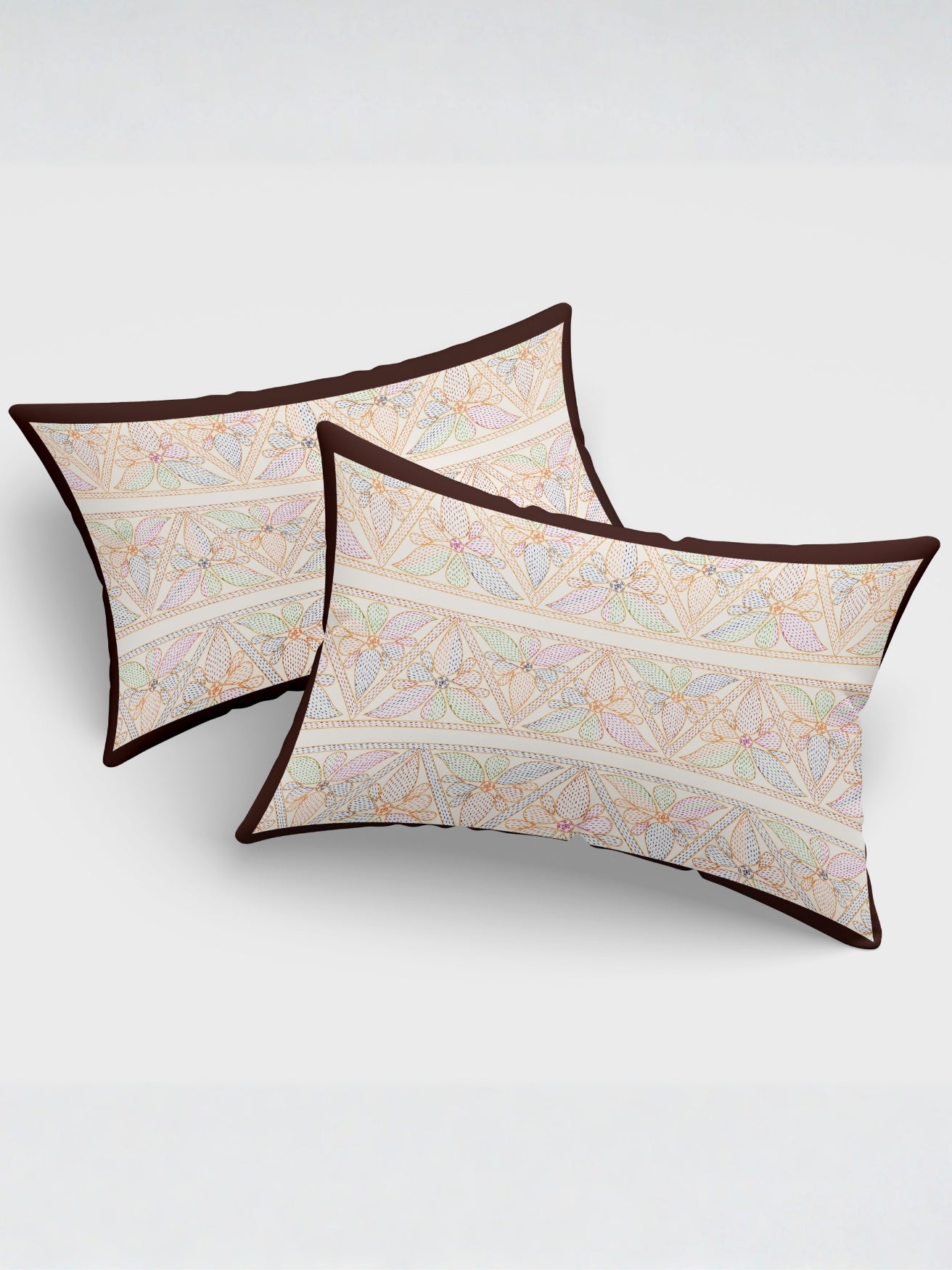 Living Roots Cotton Super King Size Bedsheet | 104 x 104 Inches, 8.6 x 8.6 Feet | with 2 Pillow Covers | Cream Color traditional Madhubani Print | Premium Soft Fabric | Perfect for Everyday Use