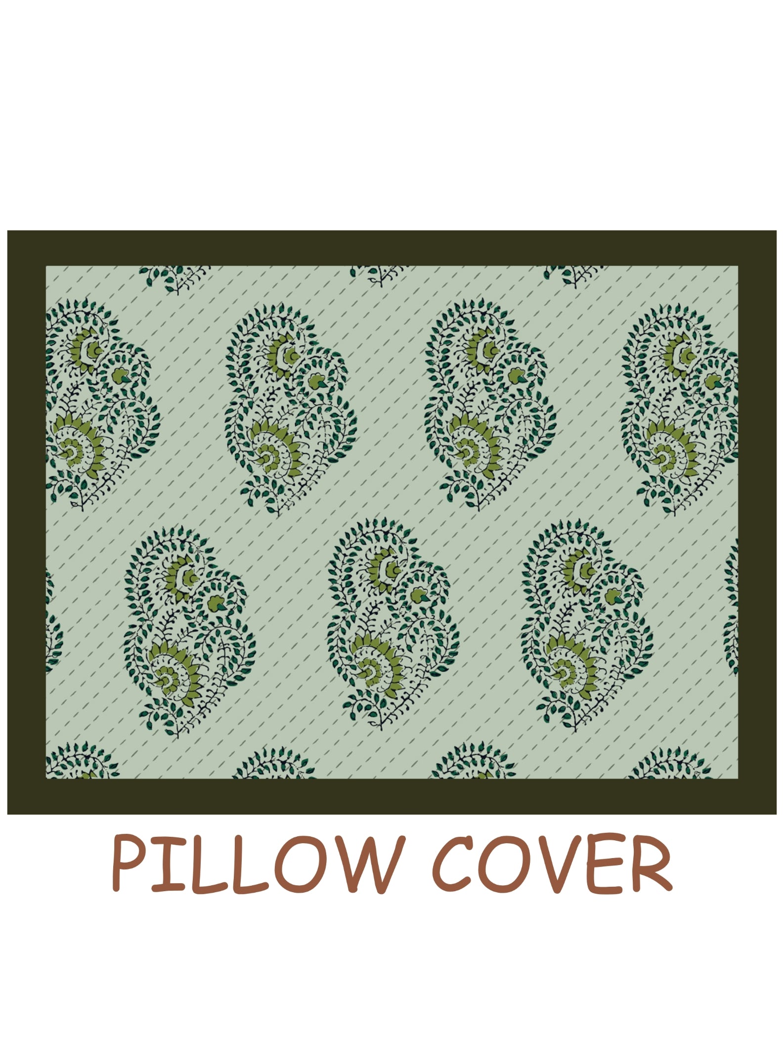 Living Roots Cotton Super King Size Bedsheet | 104 x 104 Inches, 8.6 x 8.6 Feet | with 2 Pillow Covers | Color Green Rajasthani hand block print | Premium Soft Fabric | Perfect for Everyday Use