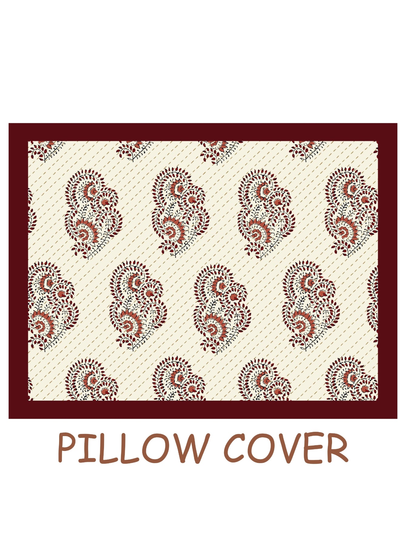 Living Roots Cotton Super King Size Bedsheet | 104 x 104 Inches, 8.6 x 8.6 Feet | with 2 Pillow Covers | Cream Color Floral Motif hand block print | Premium Soft Fabric | Perfect for Everyday Use