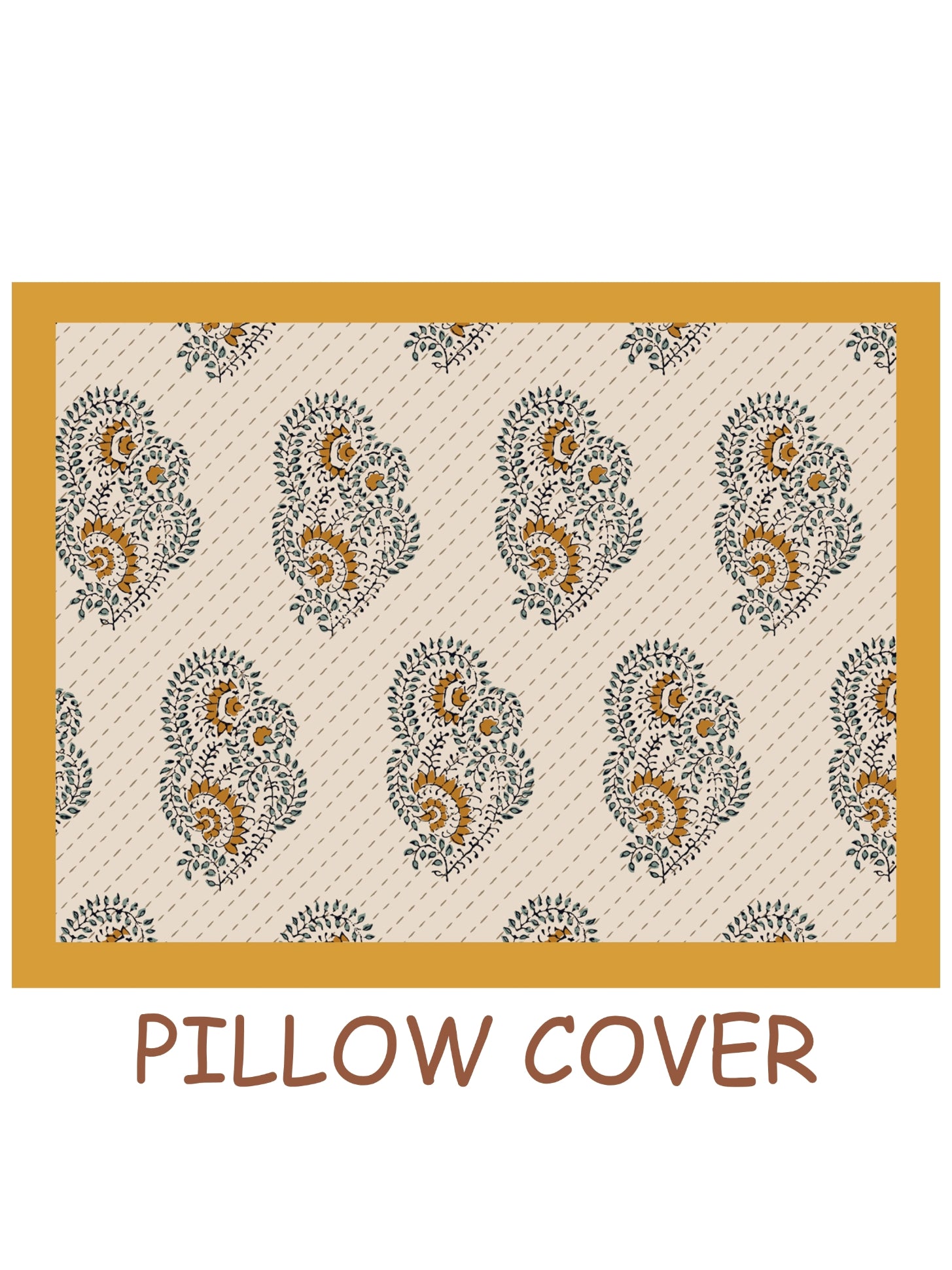 Living Roots Cotton Super King Size Bedsheet | 104 x 104 Inches, 8.6 x 8.6 Feet | with 2 Pillow Covers | Cream Color traditional Rajasthani hand block print | Premium Soft Fabric | Perfect for Everyday Use