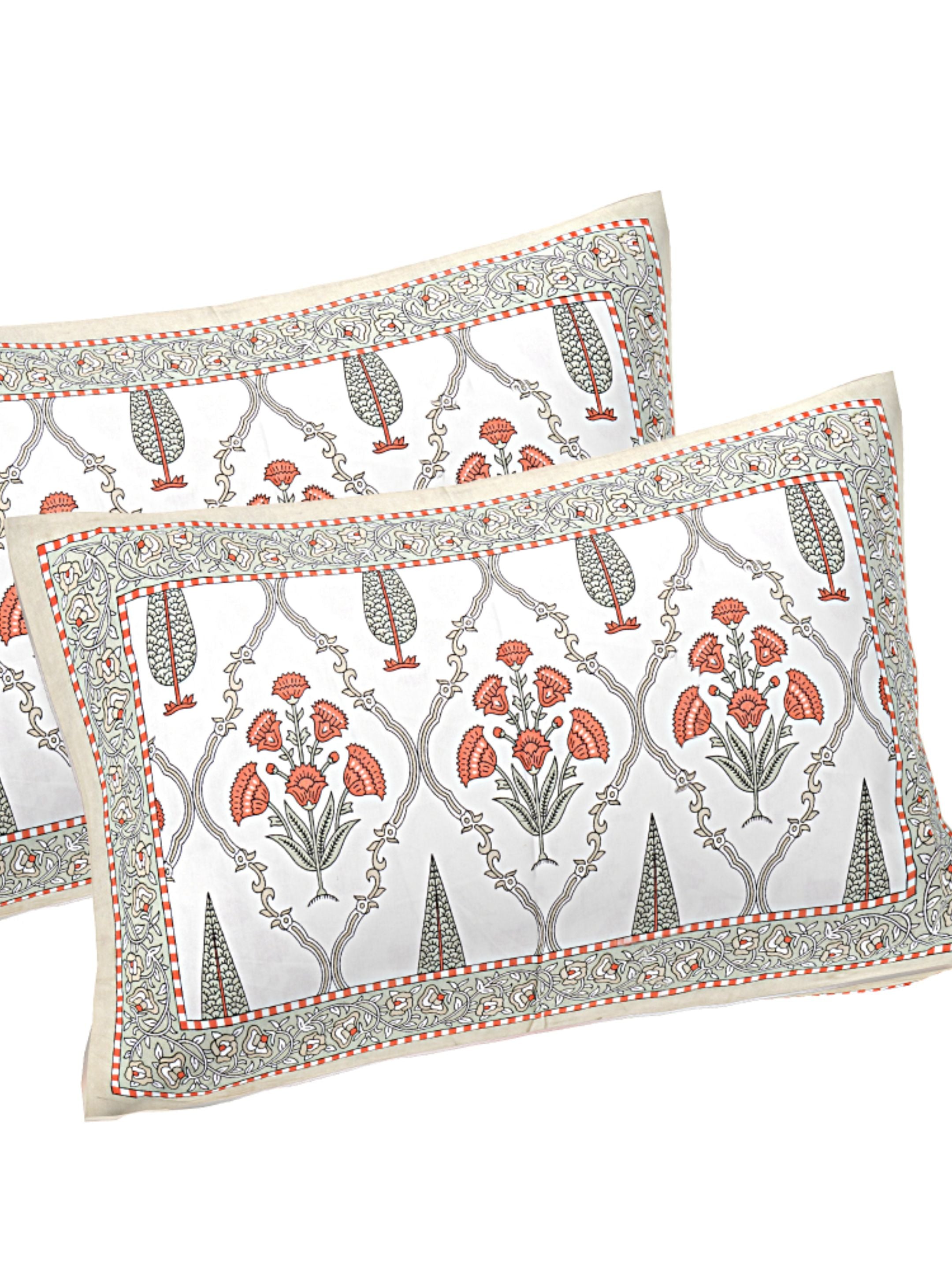 LIVING ROOTS PURE Cotton 1 SUPER King Size Bedsheet (8*8.6 Feet)  with 2 Pillow Cover (03-31-572-C)