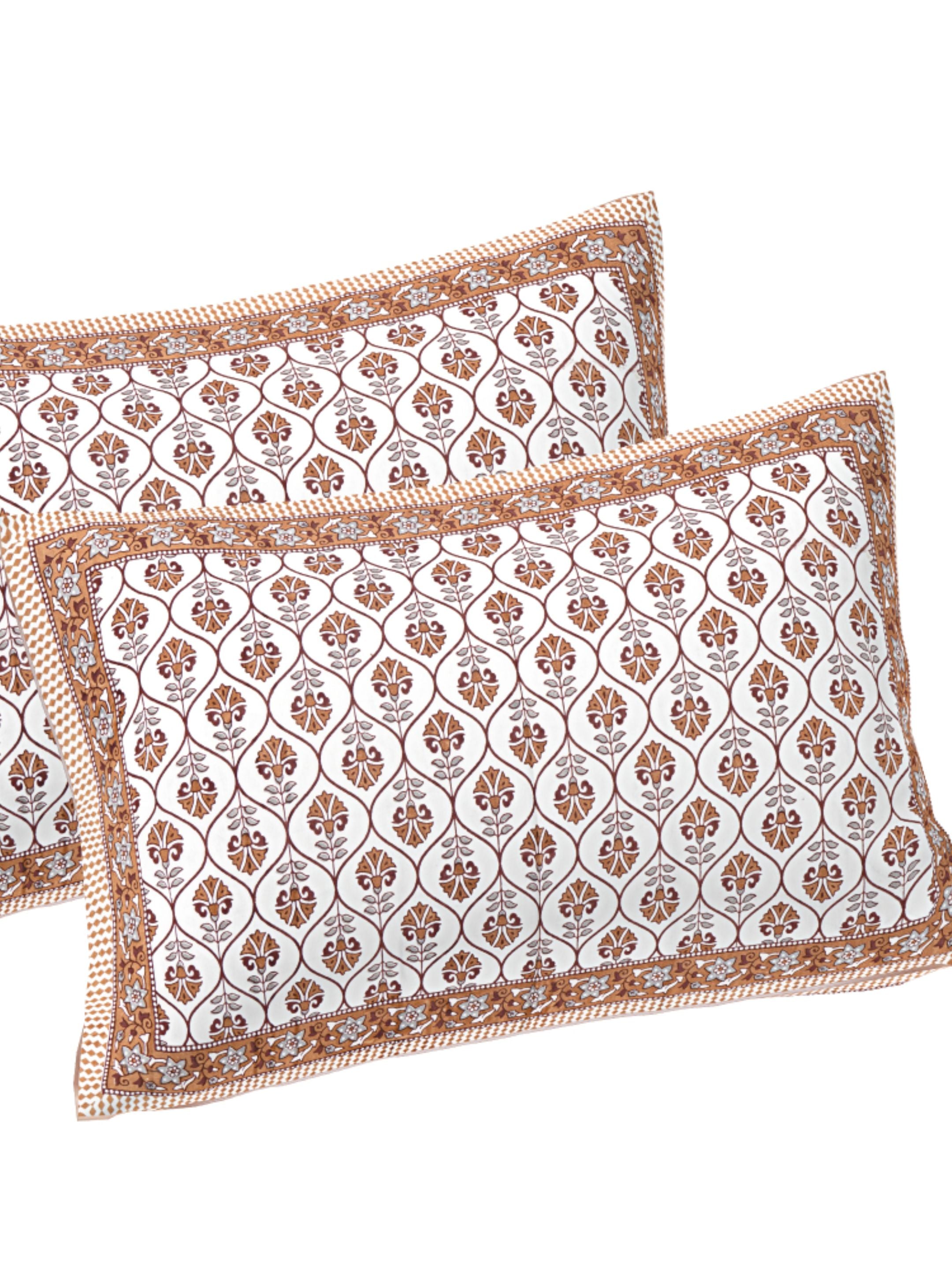 LIVING ROOTS PURE Cotton 1 SUPER King Size Bedsheet (8*8.6 Feet)  with 2 Pillow Cover (03-31-573-B)