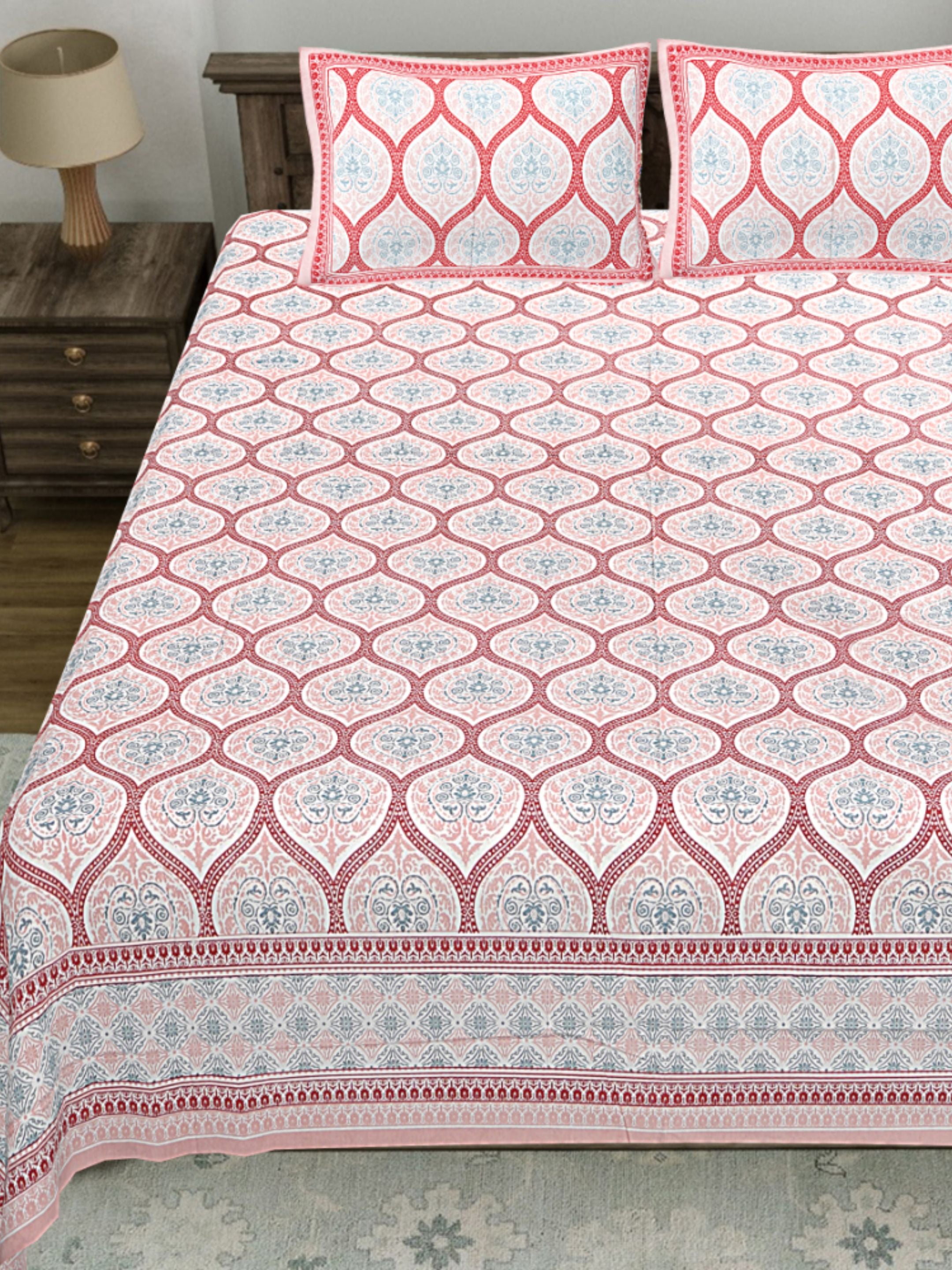 LIVING ROOTS PURE Cotton 1 SUPER King Size Bedsheet (8*8.6 Feet)  with 2 Pillow Cover (03-31-575-B)