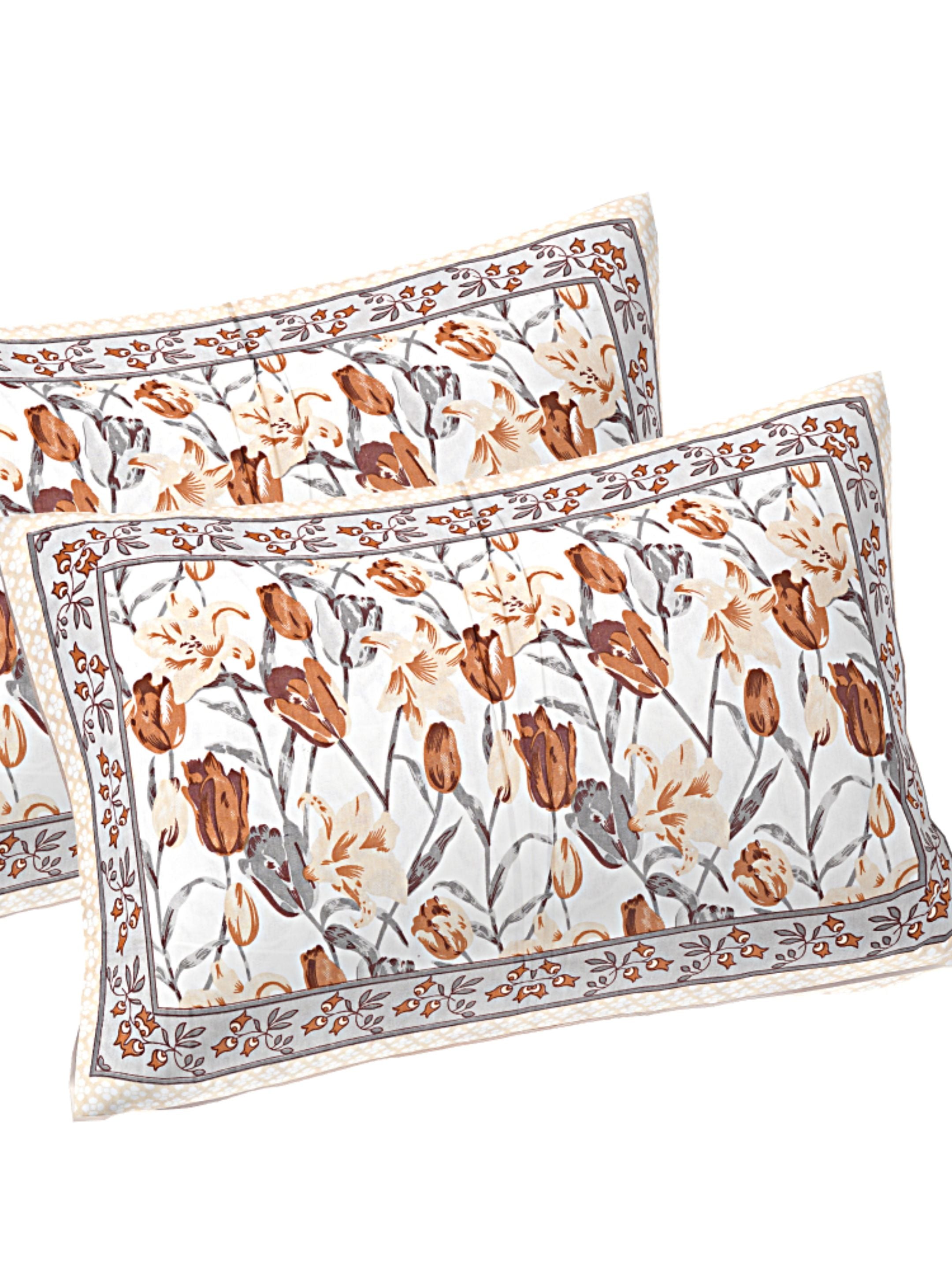 LIVING ROOTS PURE Cotton 1 SUPER King Size Bedsheet (8*8.6 Feet)  with 2 Pillow Cover (03-31-576-A)