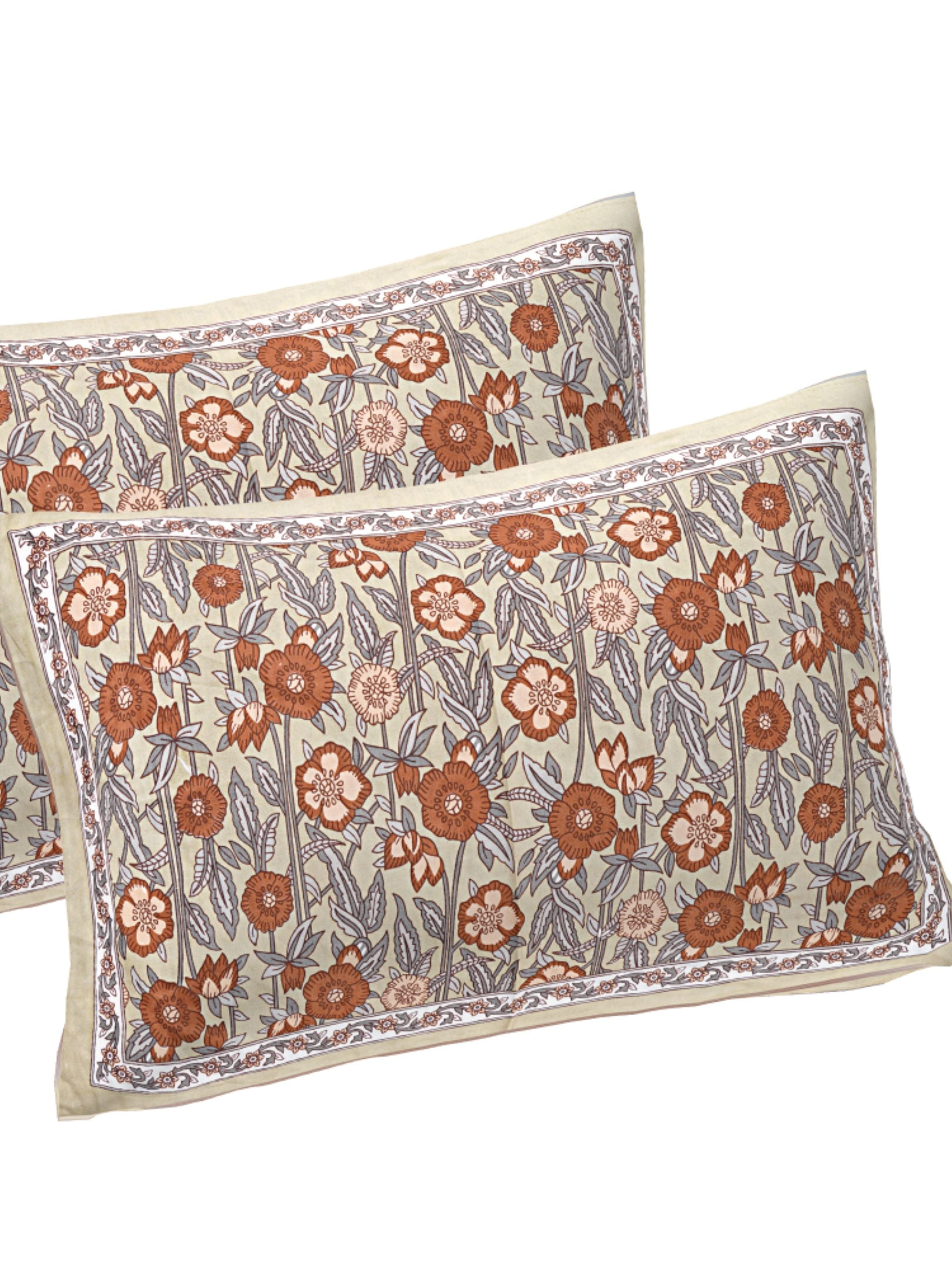 LIVING ROOTS PURE Cotton 1 SUPER King Size Bedsheet (8*8.6 Feet)  with 2 Pillow Cover (03-31-577-A)