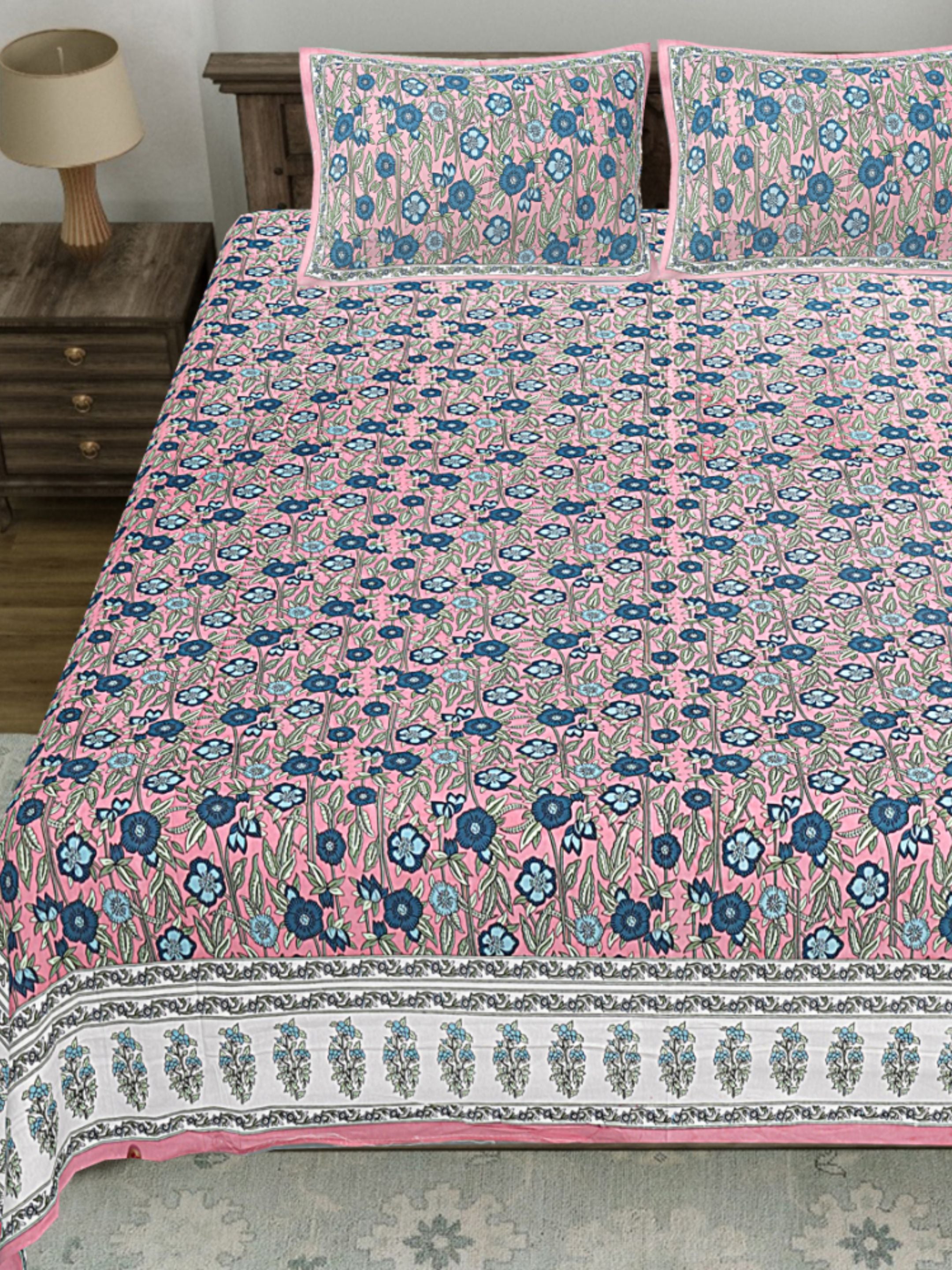 LIVING ROOTS PURE Cotton 1 SUPER King Size Bedsheet (8*8.6 Feet)  with 2 Pillow Cover (03-31-577-B)