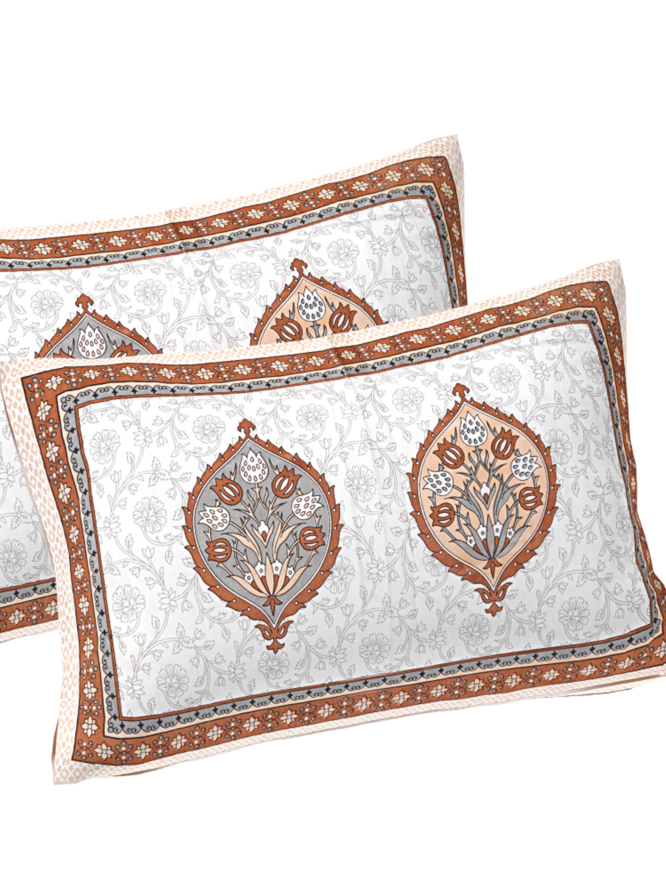 LIVING ROOTS PURE Cotton 1 SUPER King Size Bedsheet (8*8.6 Feet)  with 2 Pillow Cover (03-31-578-B)