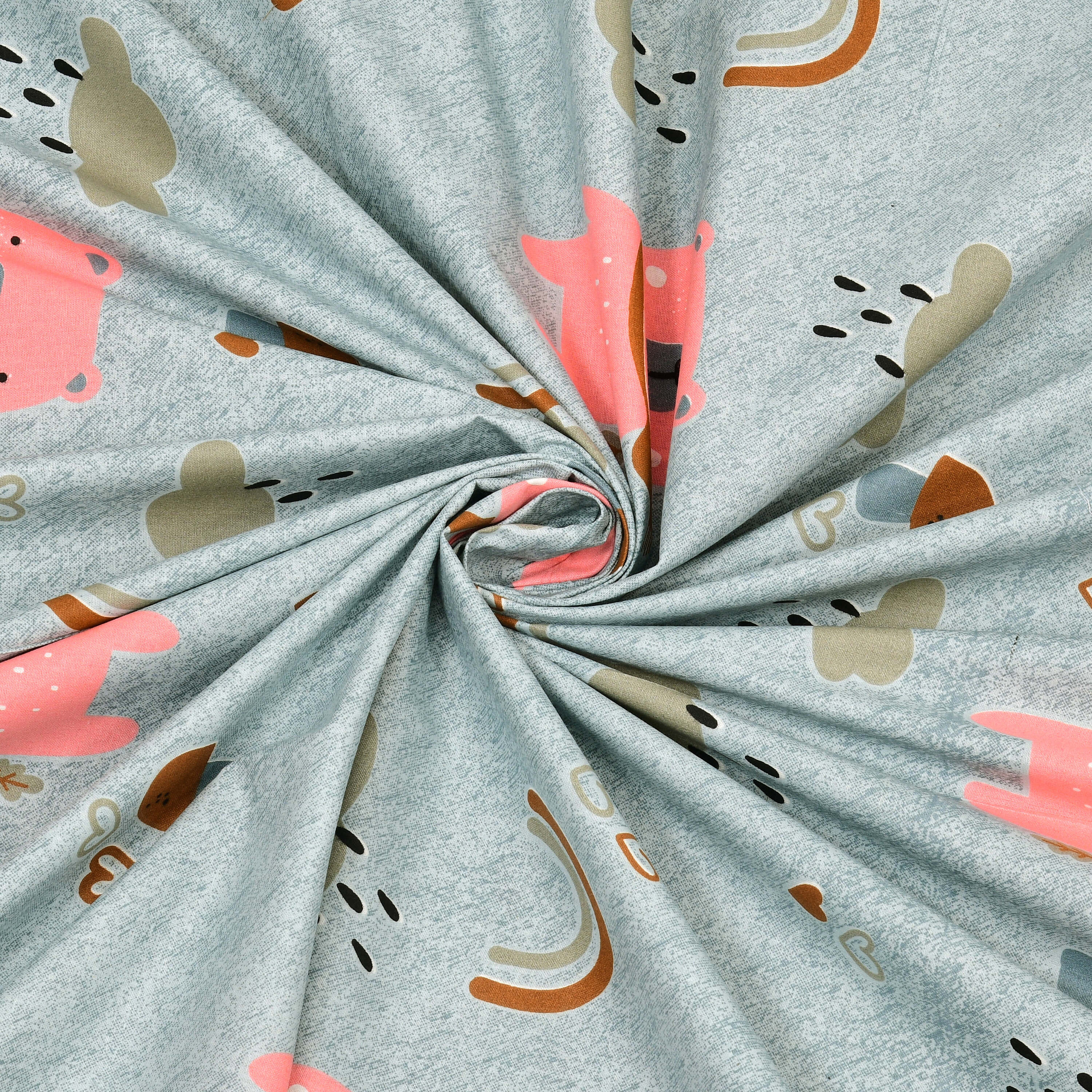 LIVING ROOTS Pure Cotton 1 Single Size Bedsheet 56*86 inches (4.6*7.1 feet ) With 1 Pillow Cover | Rich Fast Colour With No Colour Bleeding | Soft & Skin Friendly (036-A)