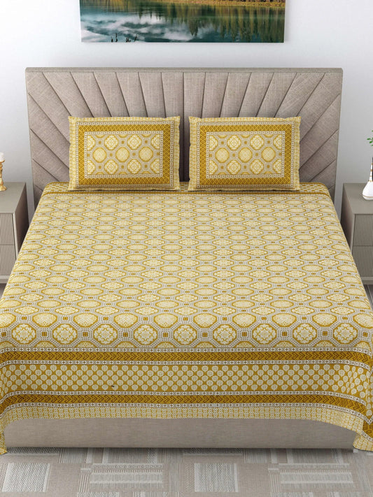 LIVING ROOTS Pure Cotton 1 Double King Size Bedsheet 86*104 inches (7.1*8.6 feet ) With 2 Pillow Cover | Rich Fast Colour With No Colour Bleeding | Soft & Skin Friendly (544-D)