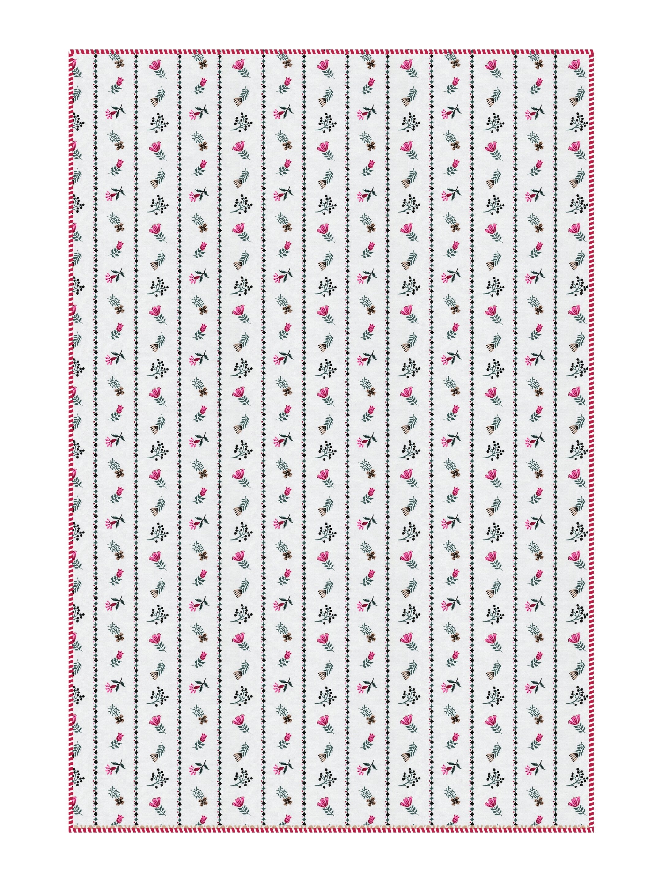 Living Roots Hand Block Stripe Floral Printed | Single Bed Dohar Lightweight For Summer Mild Winters AC Reversible Soft Comforter | No Colour Bleeding, Pink Colour, 56*86 inches, 150TC (11-024-A)