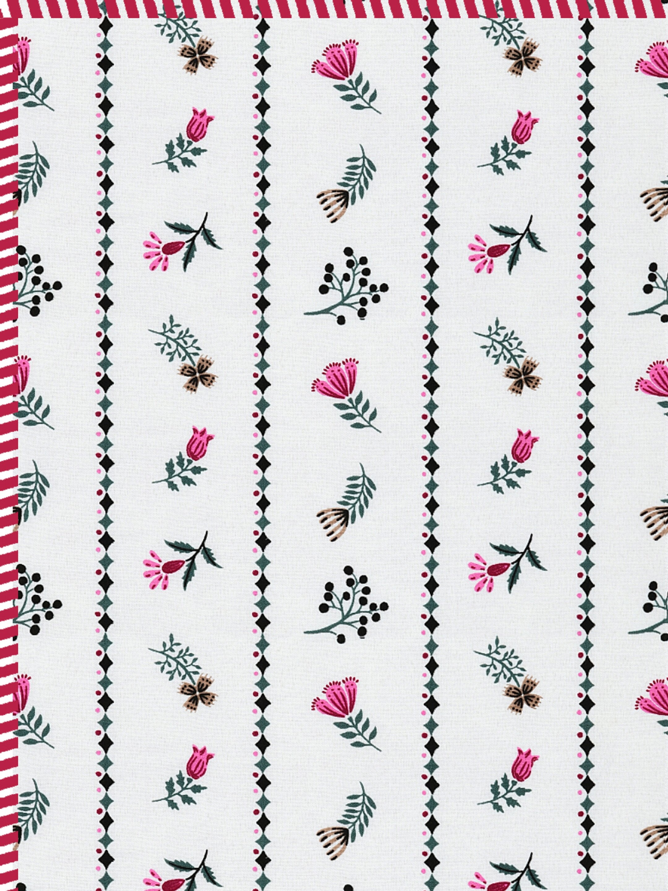 Living Roots Hand Block Stripe Floral Printed | Single Bed Dohar Lightweight For Summer Mild Winters AC Reversible Soft Comforter | No Colour Bleeding, Pink Colour, 56*86 inches, 150TC (11-024-A)
