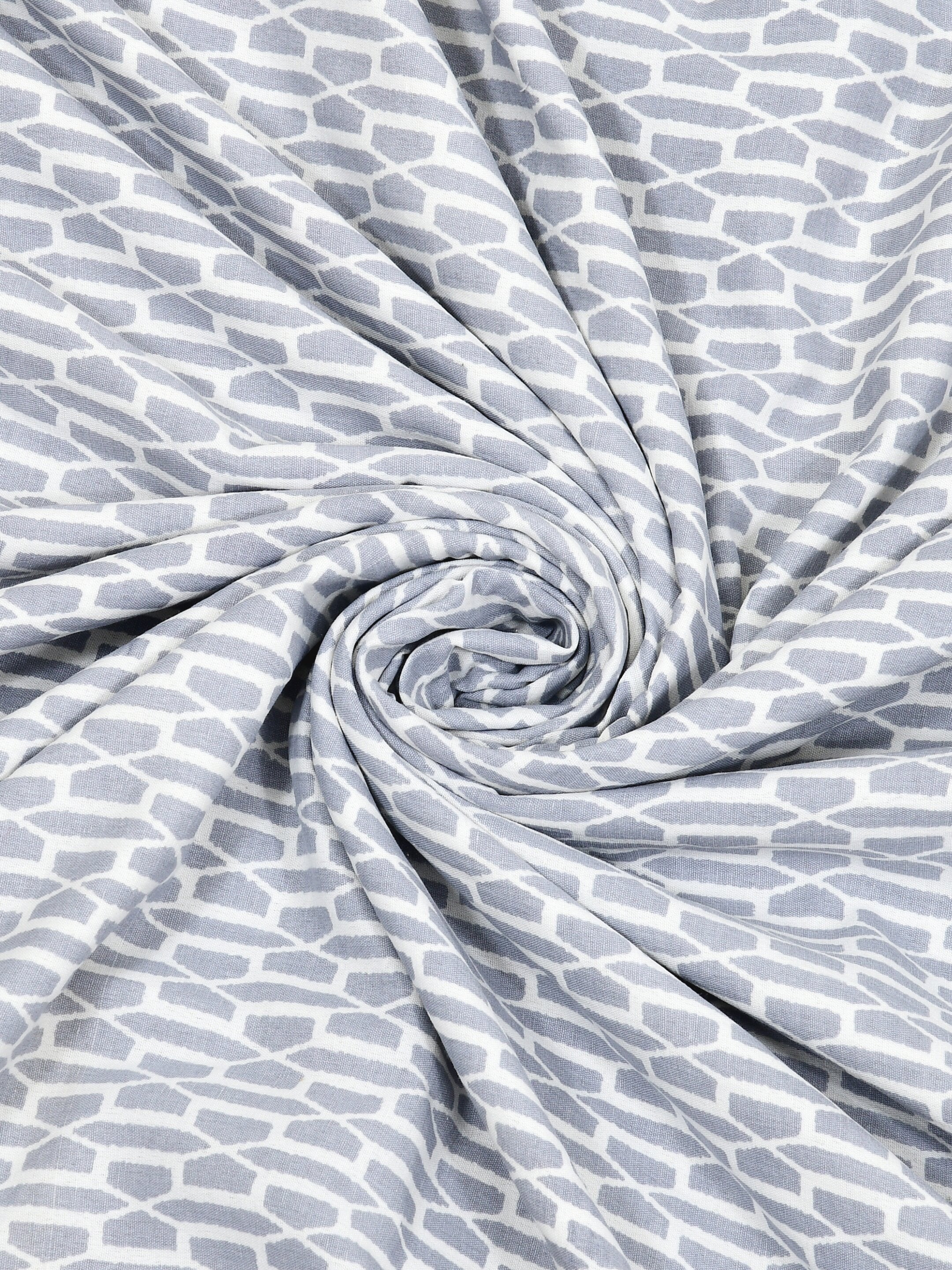 Living Roots Hand Block Geometric Floral Printed | Single Bed Dohar Lightweight For Summer Mild Winters AC Reversible Soft Comforter | No Colour Bleeding, Grey Colour, 56*86 inches, 150TC (025-A)