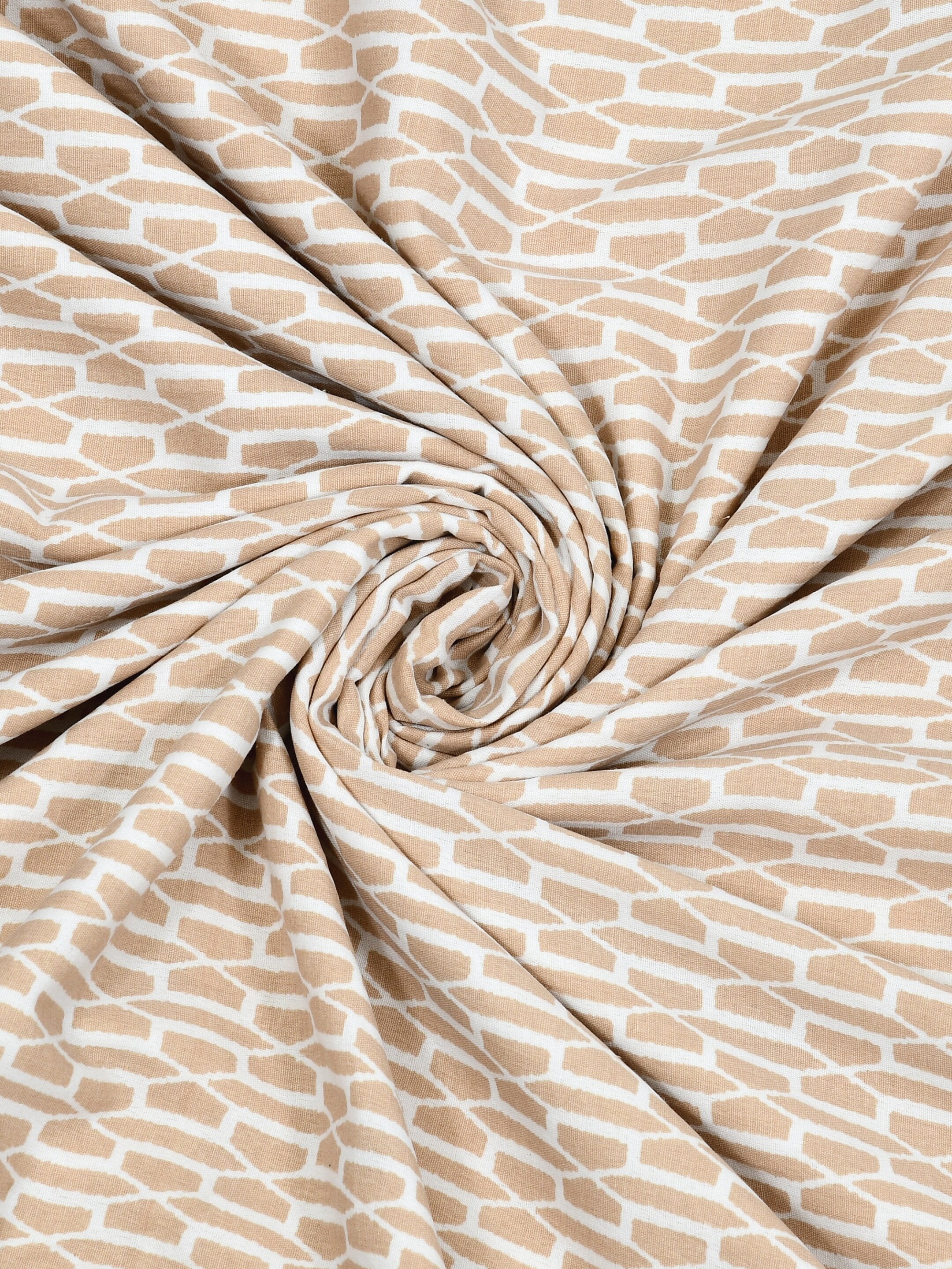 Living Roots Hand Block Geometric Floral Printed | Single Bed Dohar Lightweight For Summer Mild Winters AC Reversible Soft Comforter | No Colour Bleeding, Peach Colour, 56*86 inches, 150TC (11-025-C)