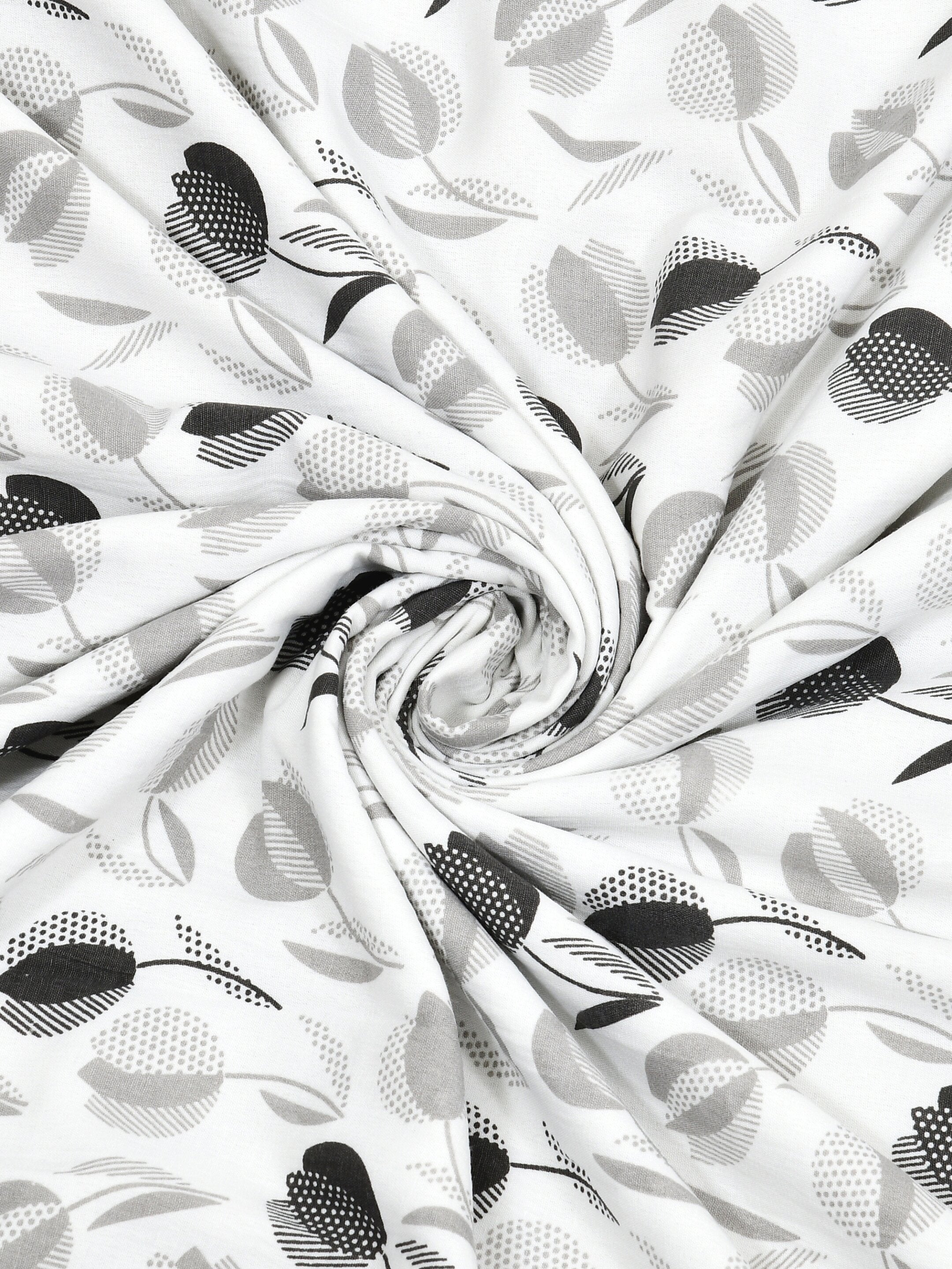 Living Roots Hand Block Geometric Floral Printed | Single Bed Dohar Lightweight For Summer Mild Winters AC Reversible Soft Comforter | No Colour Bleeding, Grey Colour, 56*86 inches, 150TC (11-026-A)